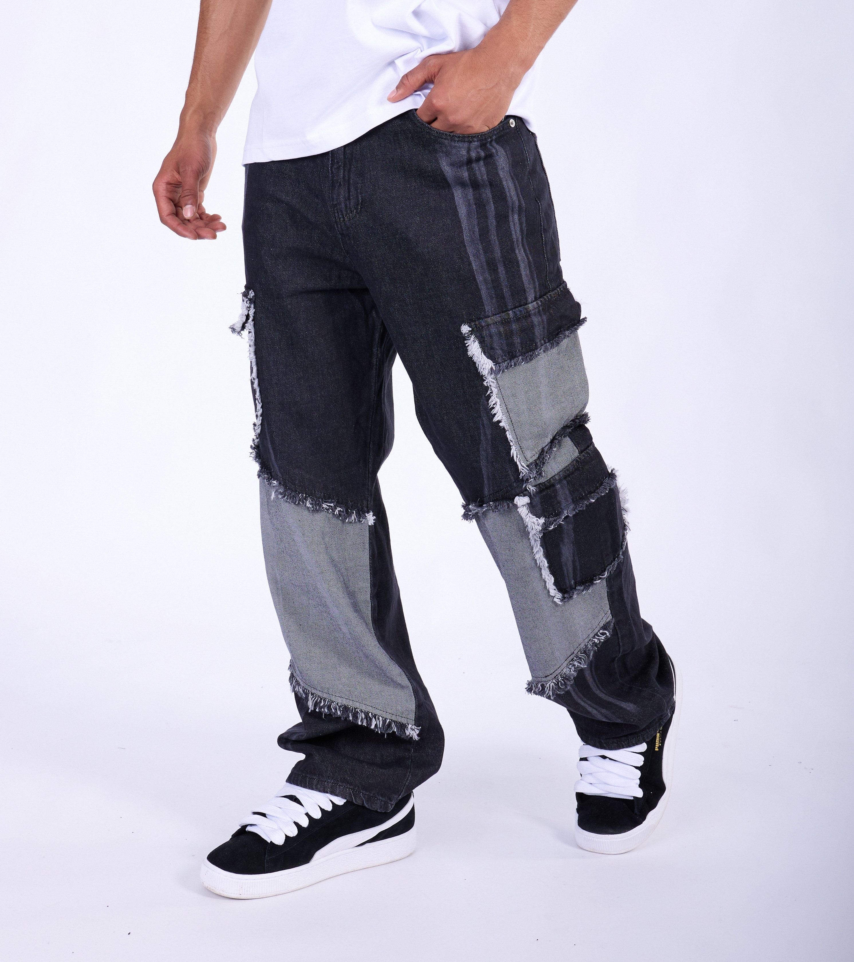 Denim House Relax-fit-Jeans Patchwork Baggy Jeans günstig online kaufen