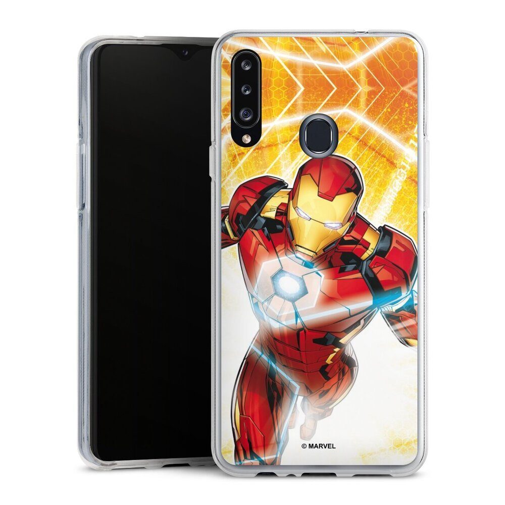 DeinDesign Handyhülle Iron Man on Fire, Samsung Galaxy A20s Silikon Hülle Bumper Case Handy Schutzhülle
