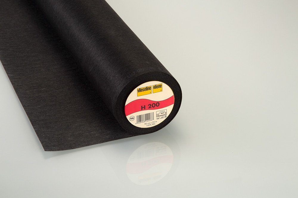 Vlieseline Stoff Vlieseline H200 Gewebeverstärkung 90 cm WB Weiß Schwarz Vlieseinlage, Zum Aufbügeln