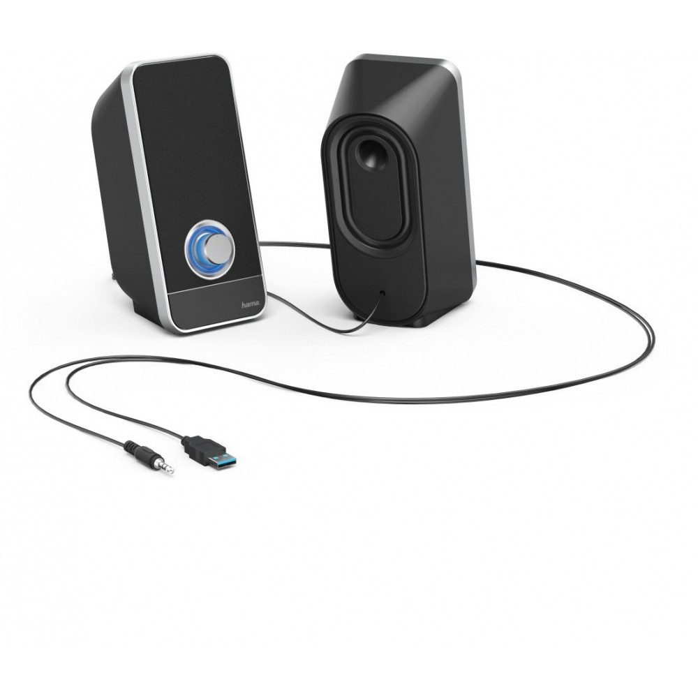 Hama Hama Sonic LS-206 Multimedia-Lautsprecher 2.0 PC-Lautsprecher (USB, USB Stromversorgung)