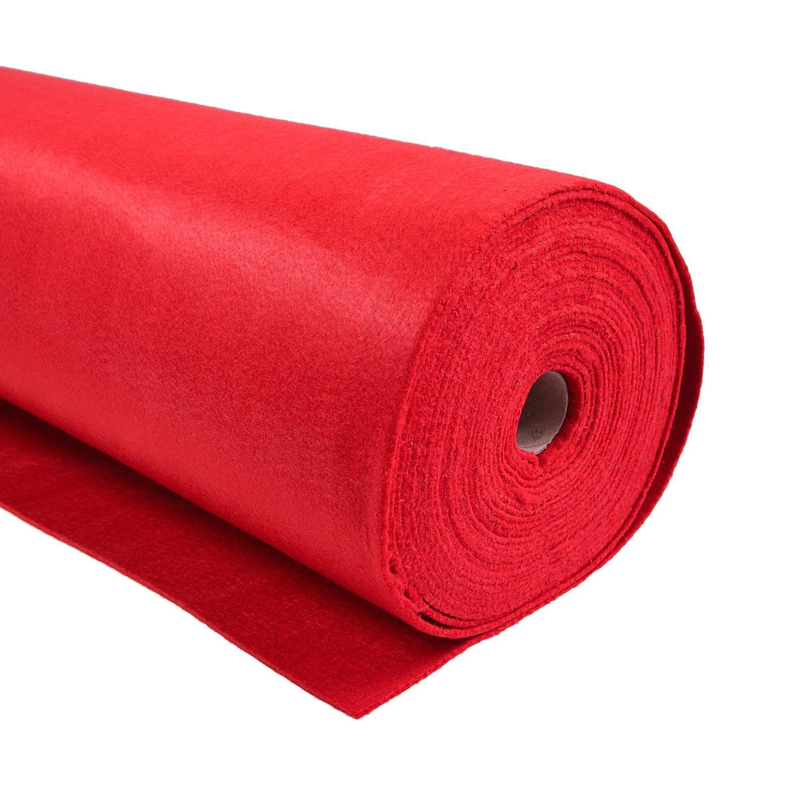 maDDma Stoff 1m waschbarer Bastelfilz Meterware Filz 90cm x 1,5mm, erdbeerrot