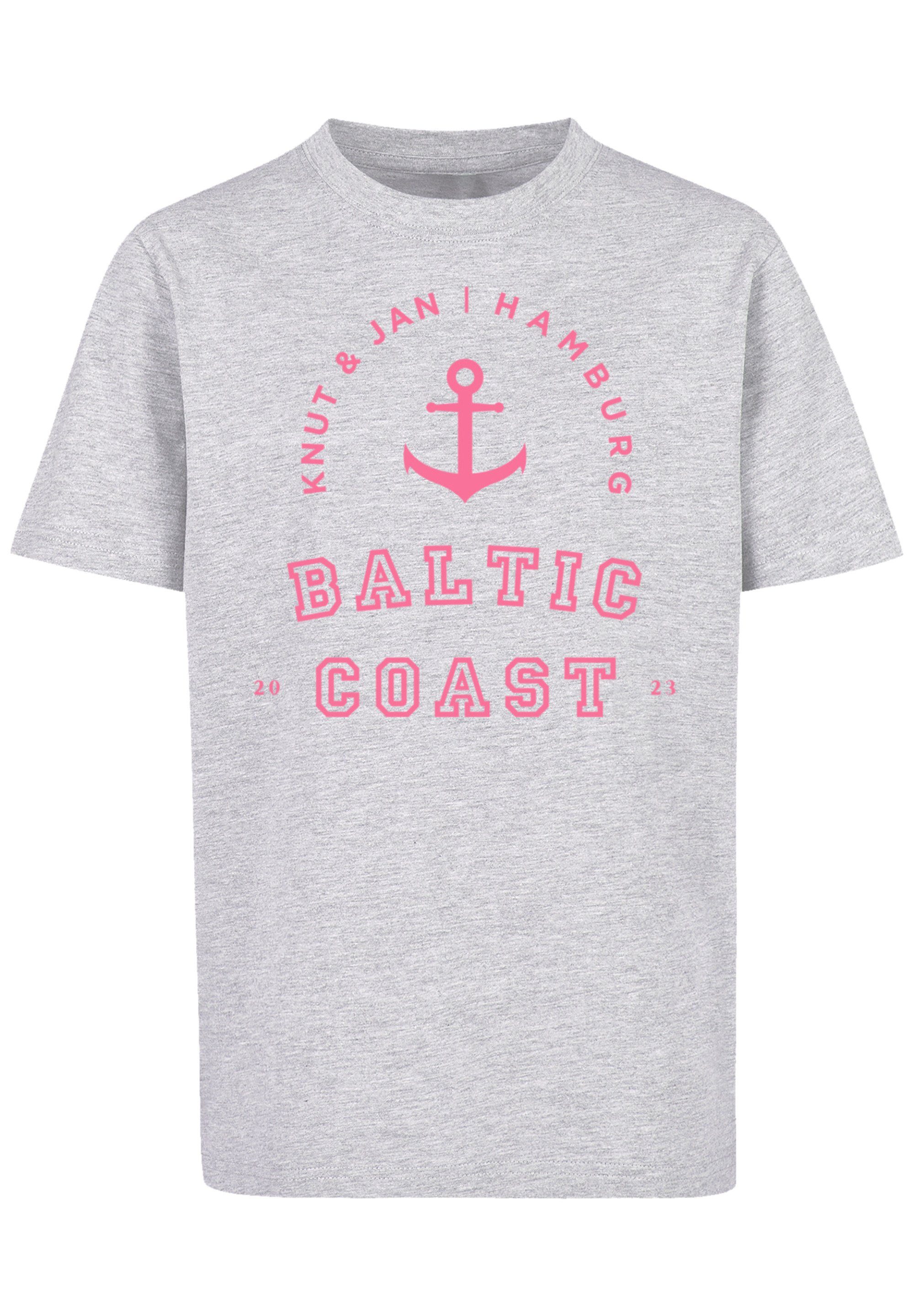 F4NT4STIC T-Shirt Coast & Jan grey heather Baltic Hamburg Print Knut