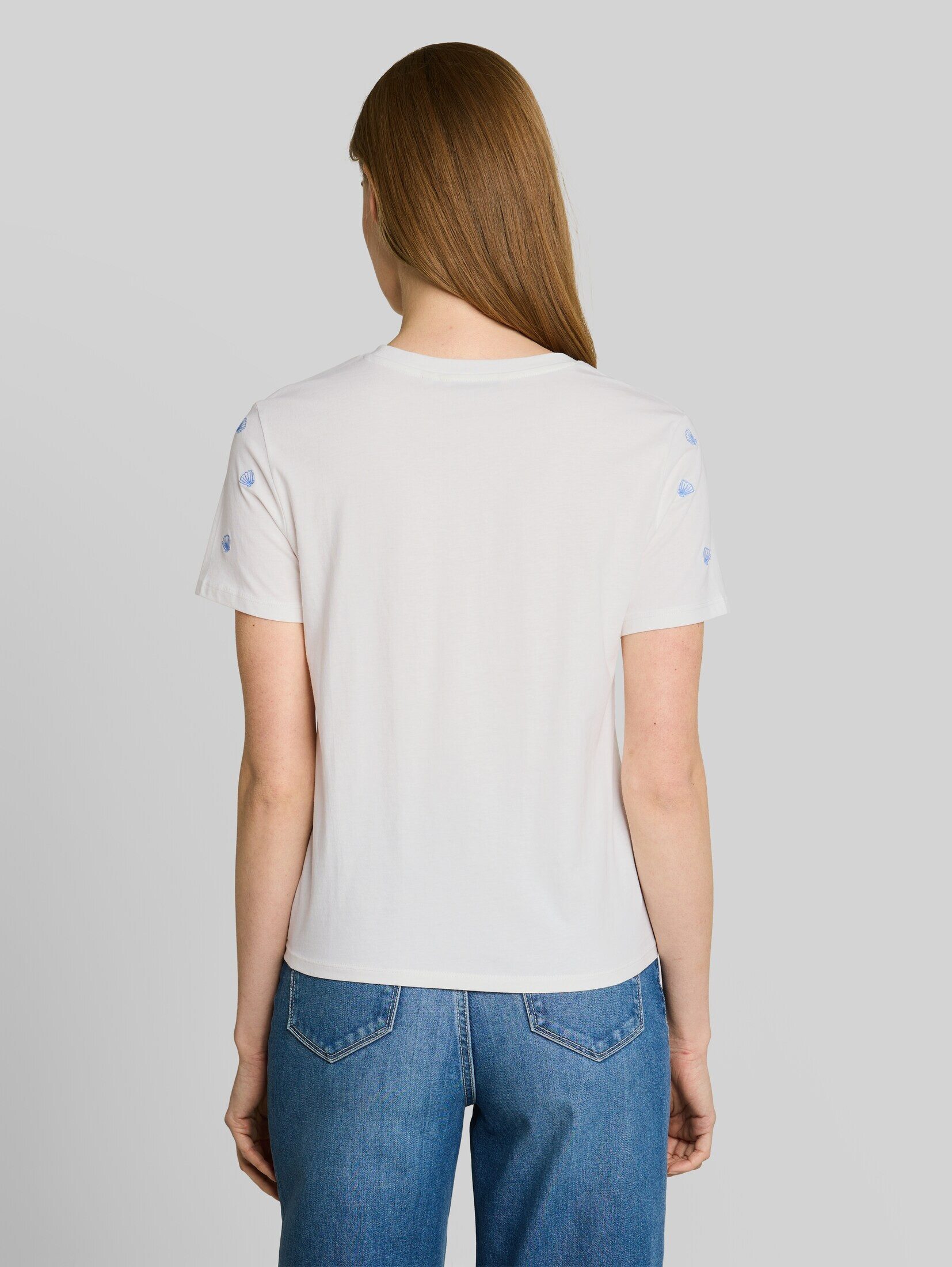 TOM TAILOR Denim T-Shirt T-Shirt (im Einserpack) T-Shirt mit Stickereien