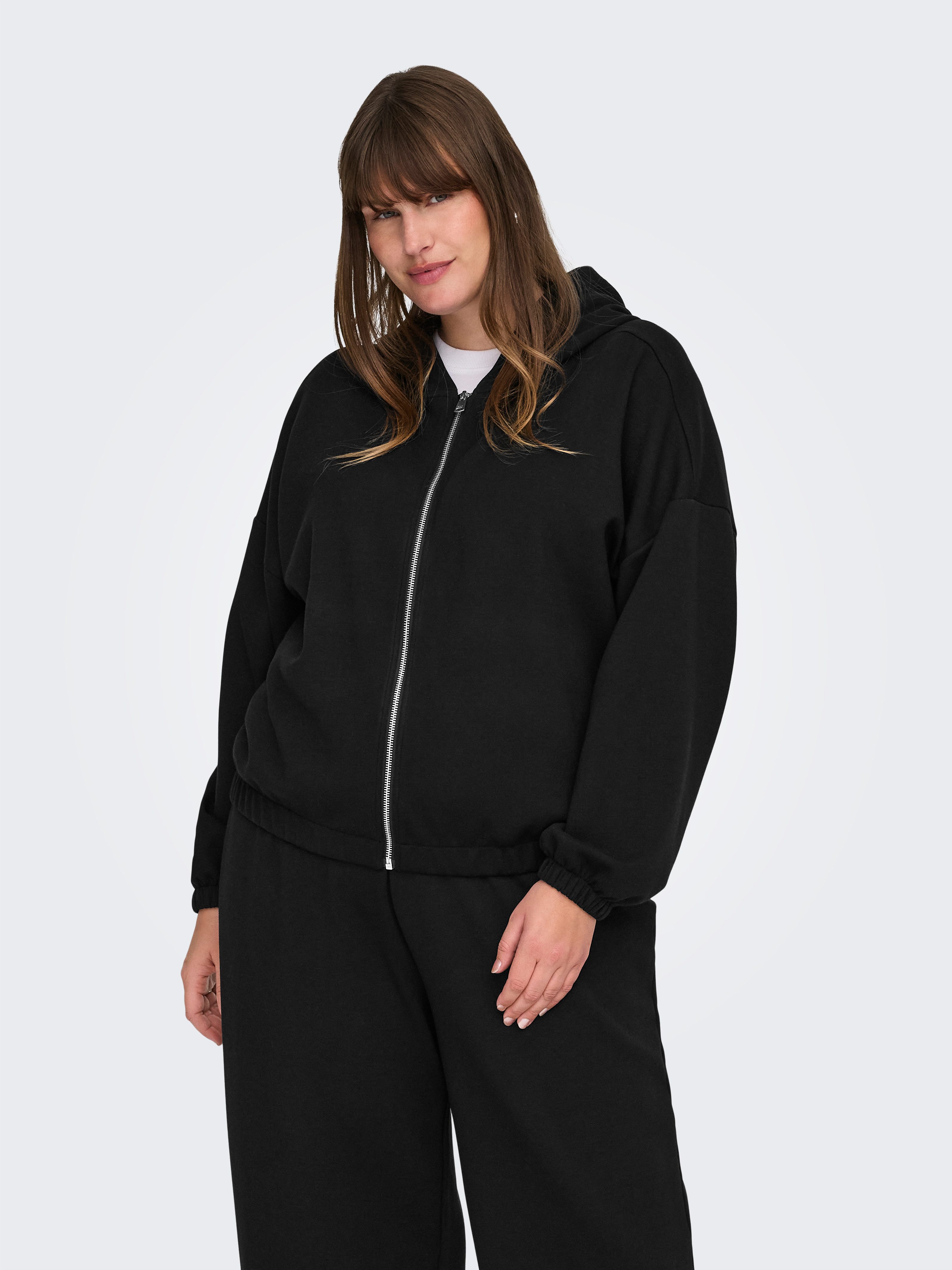 ONLY CARMAKOMA Kapuzensweatshirt CARSCARLETT LS ELASTIC ZIP HOOD SWT NOOS