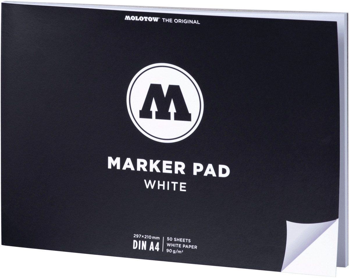MOLOTOW Zeichenpapier Qualtitätszeichenblock Marker Pad A4 white quer 90 g/qm 50 Blatt