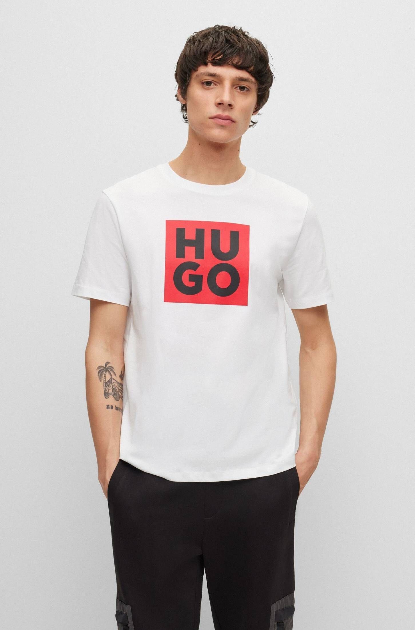 DALTOR T-Shirt T-Shirt weiss Herren (1-tlg) HUGO (10)