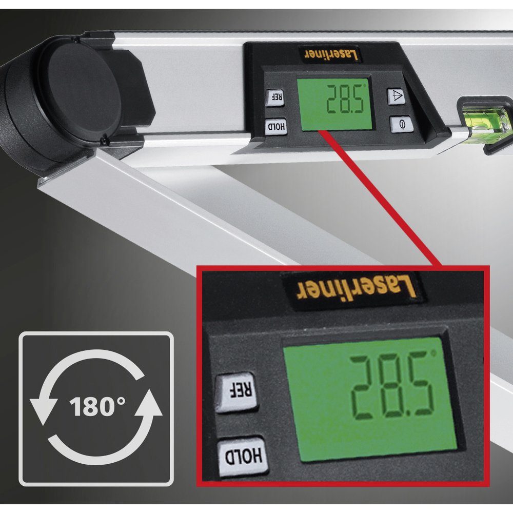 LASERLINER Winkelmesser Laserliner ARCOMASTER 40 075.130A-40 Digitaler Winkelmesser 400 mm 2, L:42.00 cm, (ARCOMASTER 40)