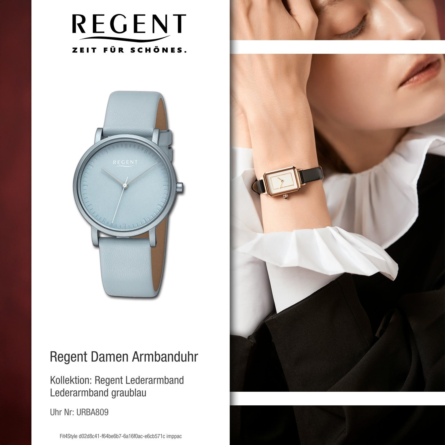 Regent Quarzuhr Regent Damen Armbanduhr Analog, (Analoguhr), Damen Armbanduhr rund, extra groß (ca. 36mm), Lederarmband