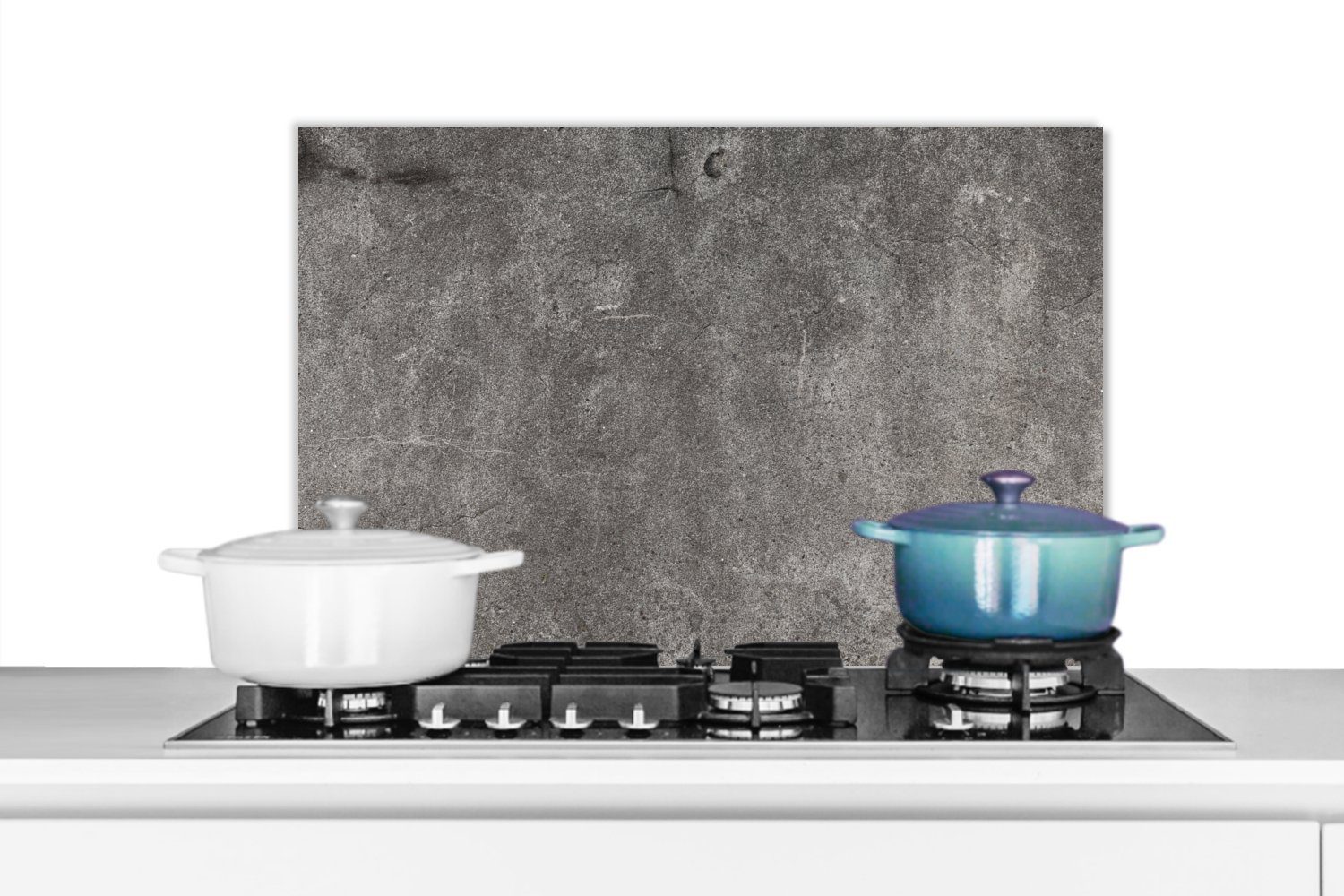 Schotter, Küchenrückwand - aus MuchoWow Wandschutz, (1-tlg), - 60x40 Mauer Linie cm, küchen Herdblende - Beton Temperaturbeständig