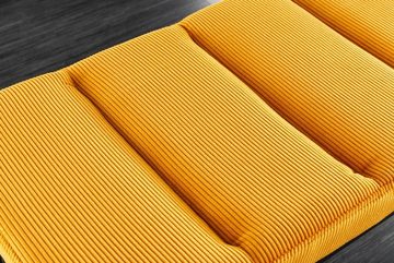 LebensWohnArt Sitzbank Elegante Sitzbank PLANO 80cm senf-gelb Cord