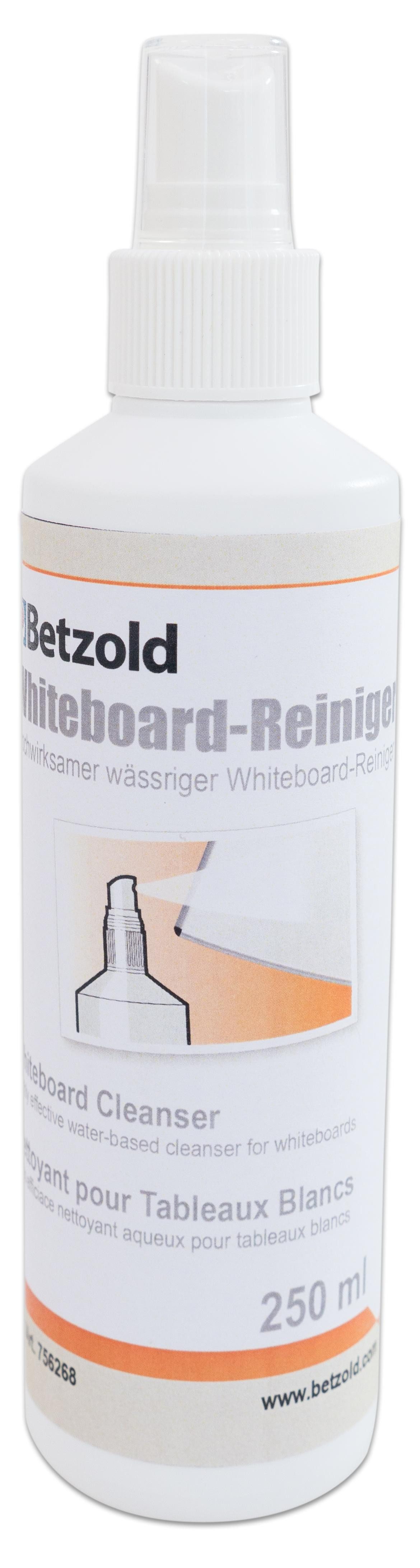 Betzold Whiteboard-Reiniger, 250 ml, 2 Stück Reinigungstücher (Flüssigkeit)