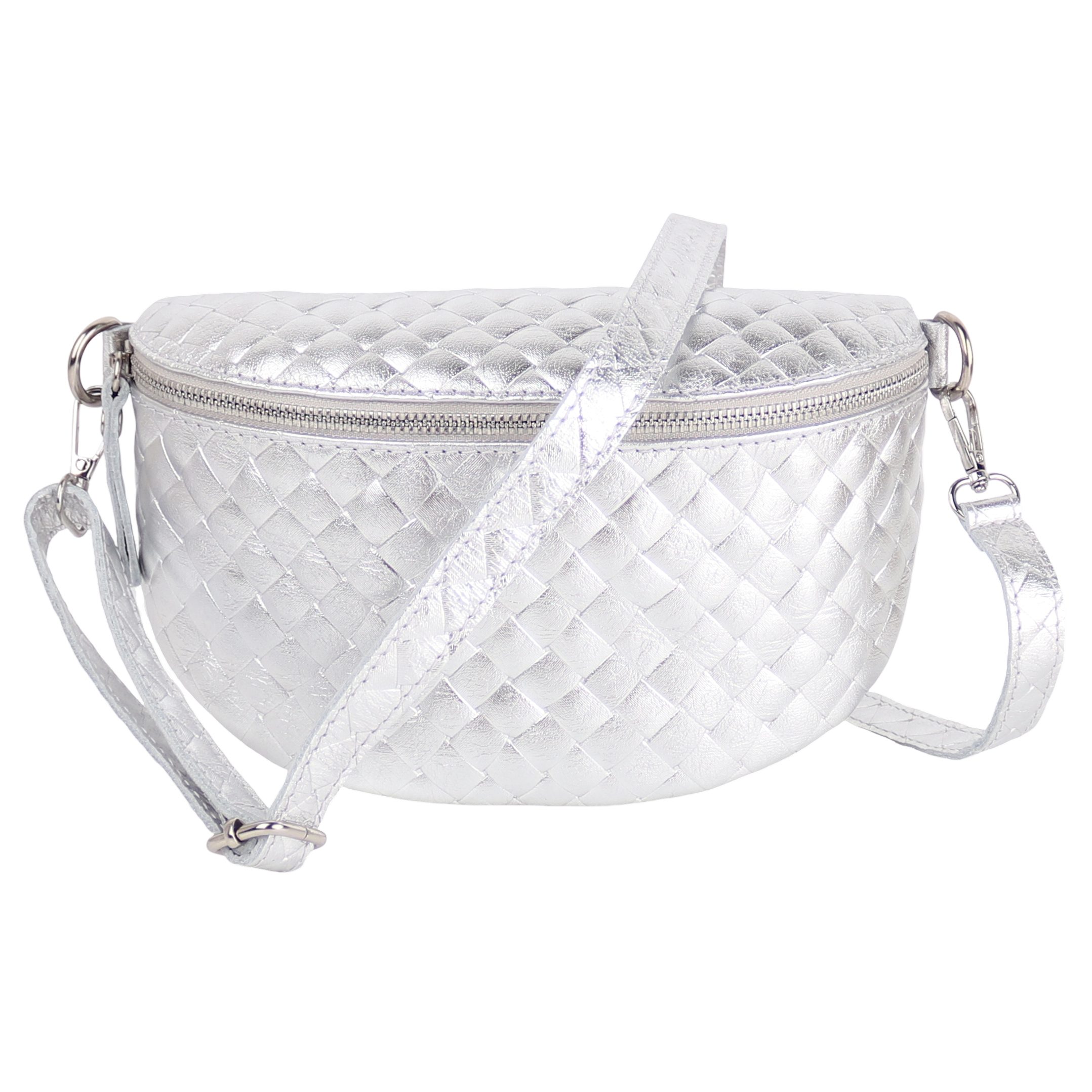 Bauchtasche Damen, Echtleder, Leder, Made in Italy, Umhängetasche, Brusttasche