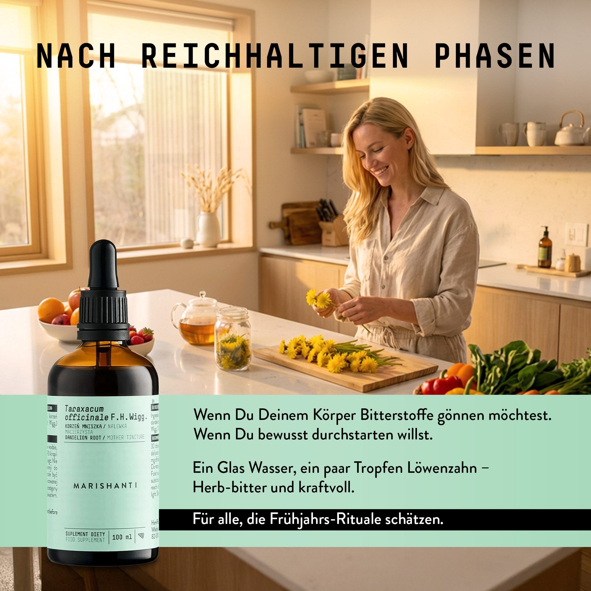 MARISHANTI Löwenzahnwurzel Extrakt – alkoholfreie Tropfen, bekannt aus der Pflanzenkunde (Taraxacum officinale) à 100 ml, – Vegan
