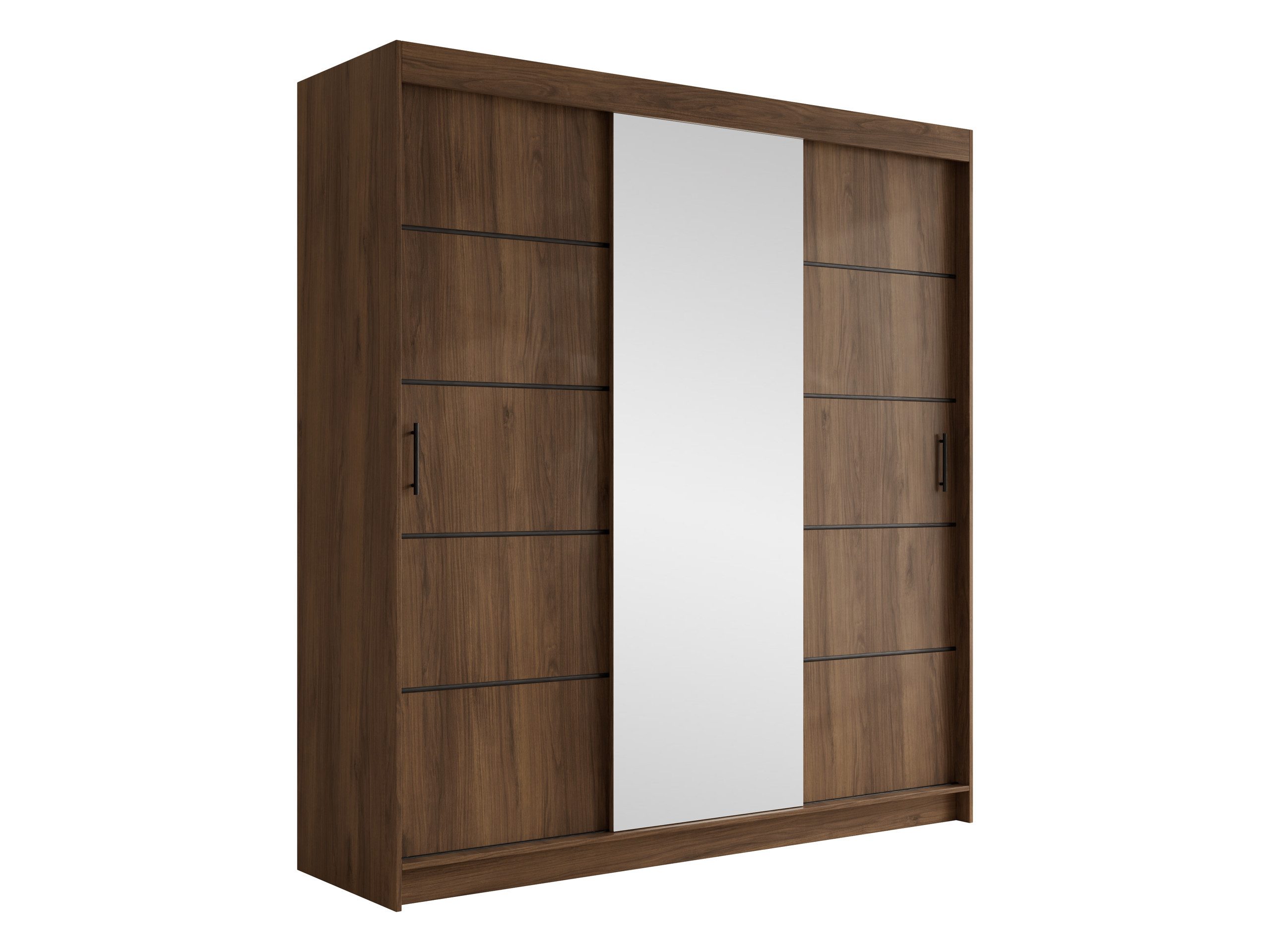 MIRJAN24 Kleiderschrank Infinity III 200 (mit drei Schwebetüren) mit Kleiderstange, Frontspiegel, 200x58x200 cm