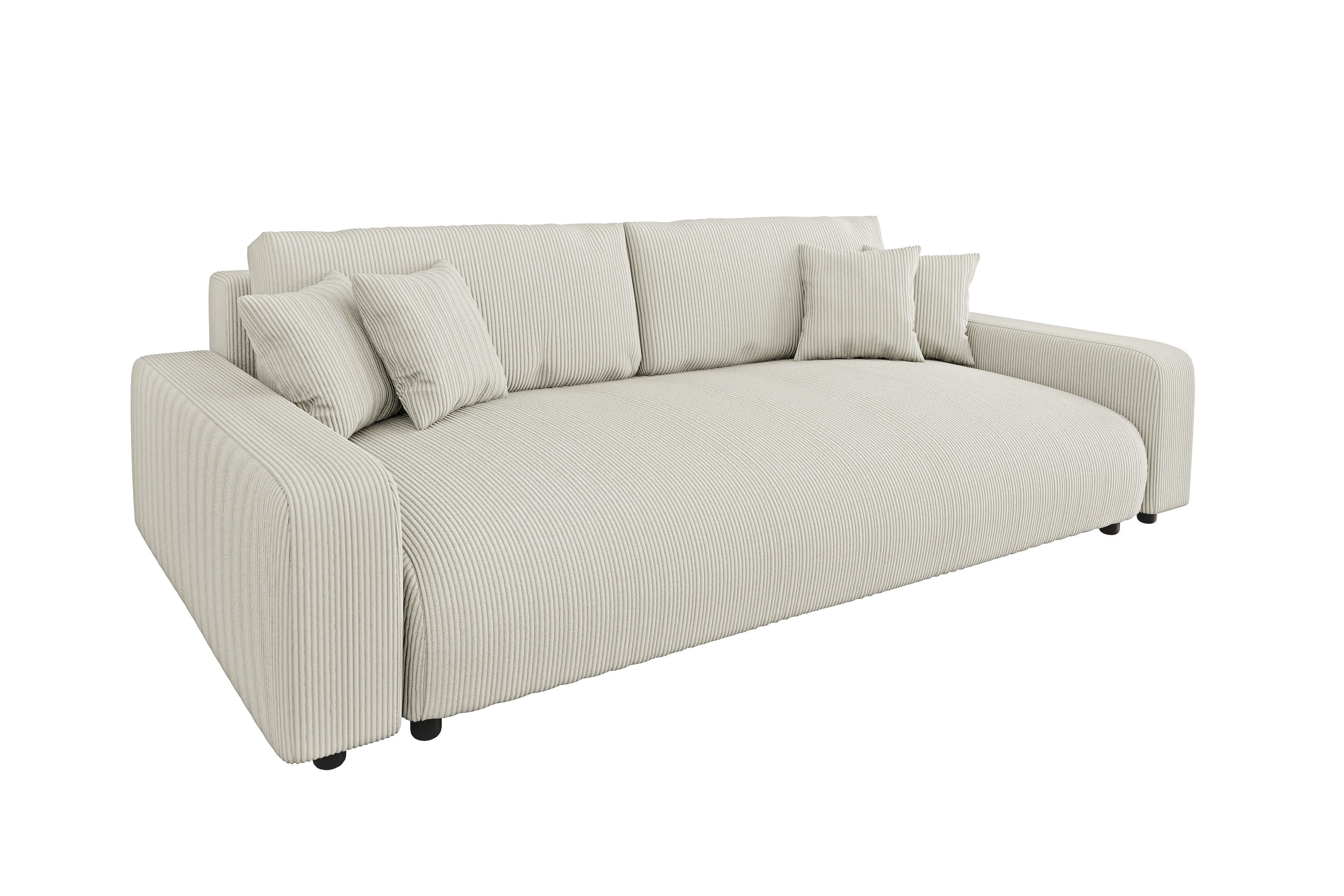 S-Style Möbel Schlafsofa Emma mit Bettkasten in Cord-Stoff günstig online kaufen