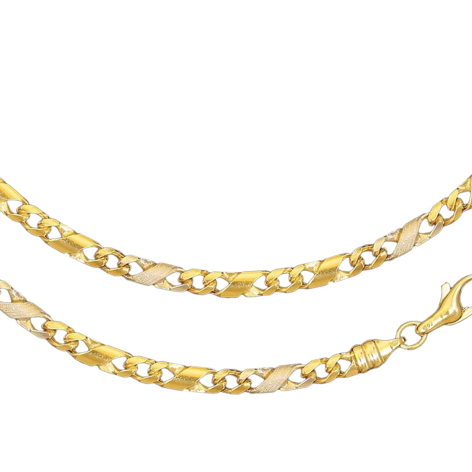Goldkette JB Collier Dollarkette 3,7 mm 750 Bicolorgold G-W 45 - 55 cm