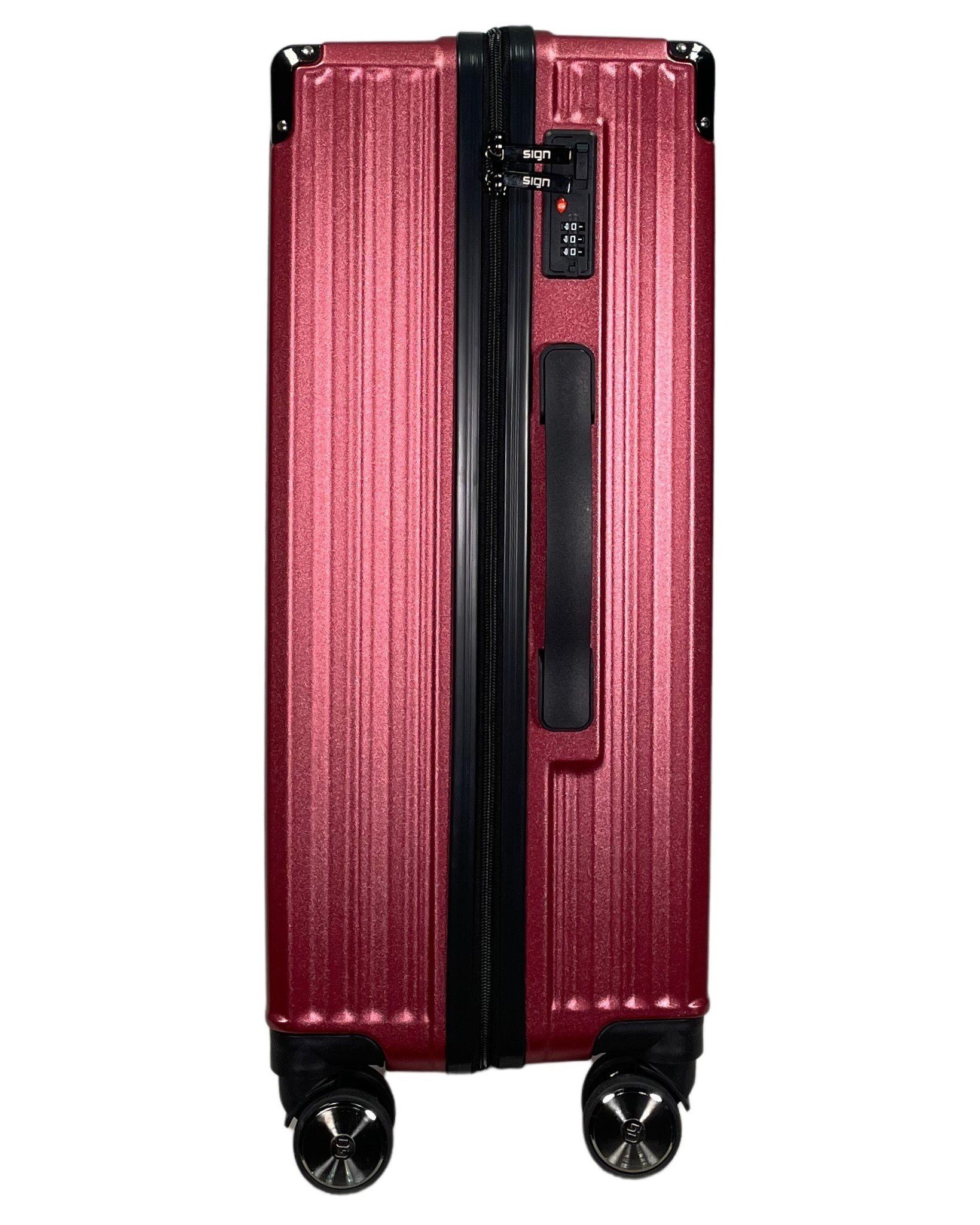 SIGN German Design Trolley Reisekoffer Hartschalen-Koffer, 360° Zwillingsrollen M/L/XL, Netztasche auf der Rückseite – Bild 3 von 5
