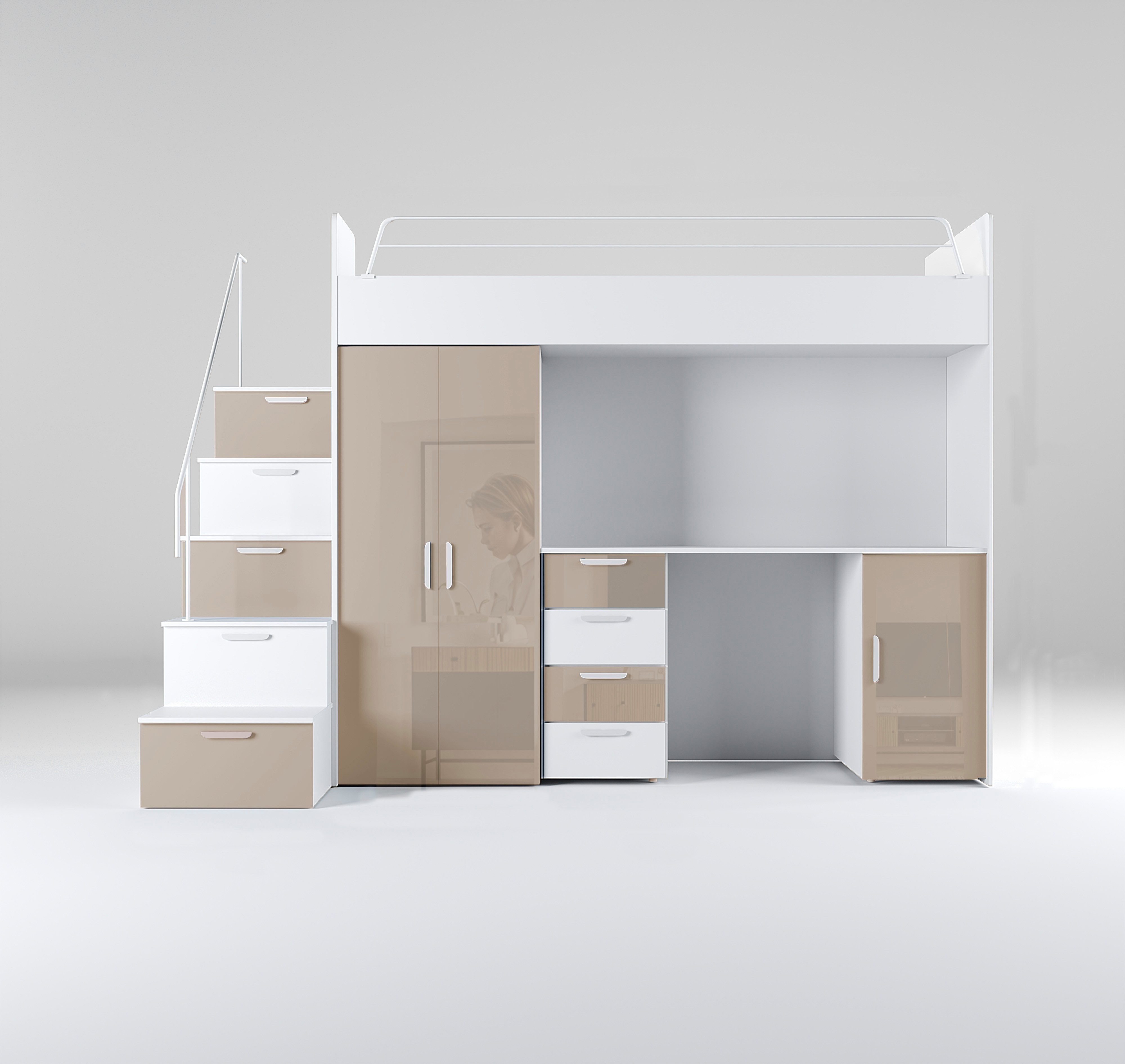 Luxusbetten24 Hochbett Kinderhochbett Dream mit Schreibtisch, günstig online kaufen