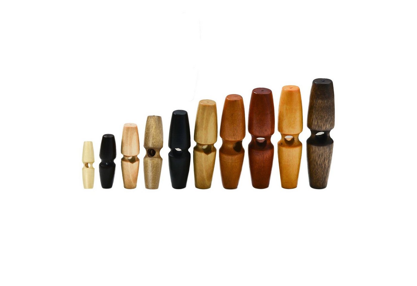 Thumbnail - maDDma Knopf 20 x Knebelknopf Holz 1 Loch mit Kerbe, 50 mm hellbeige