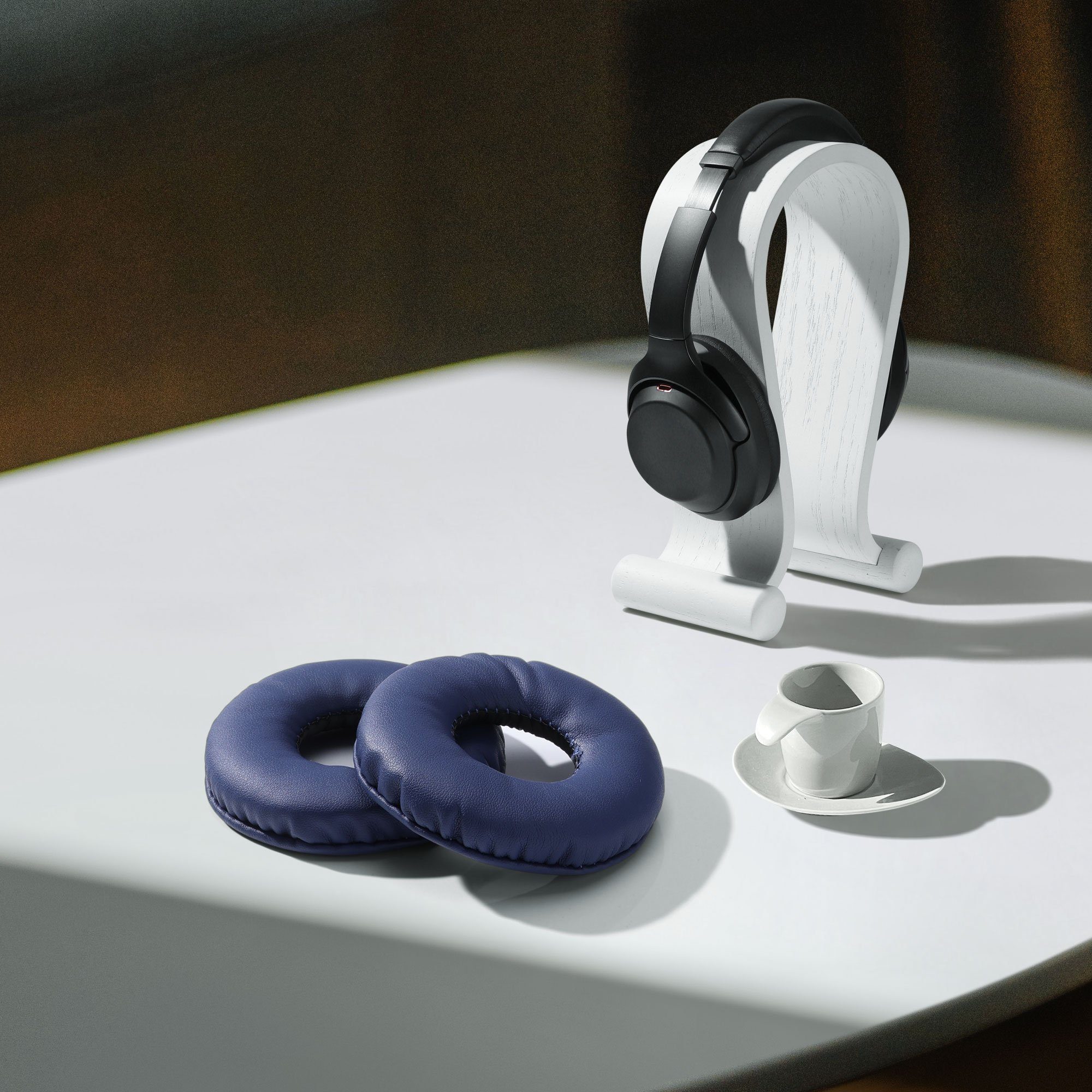 Ear Polster 2x WH-CH510 Ohrpolster Polster Headphones) kwmobile Blau für Ohr Over (Ohrpolster Kopfhörer für - Kunstleder Sony
