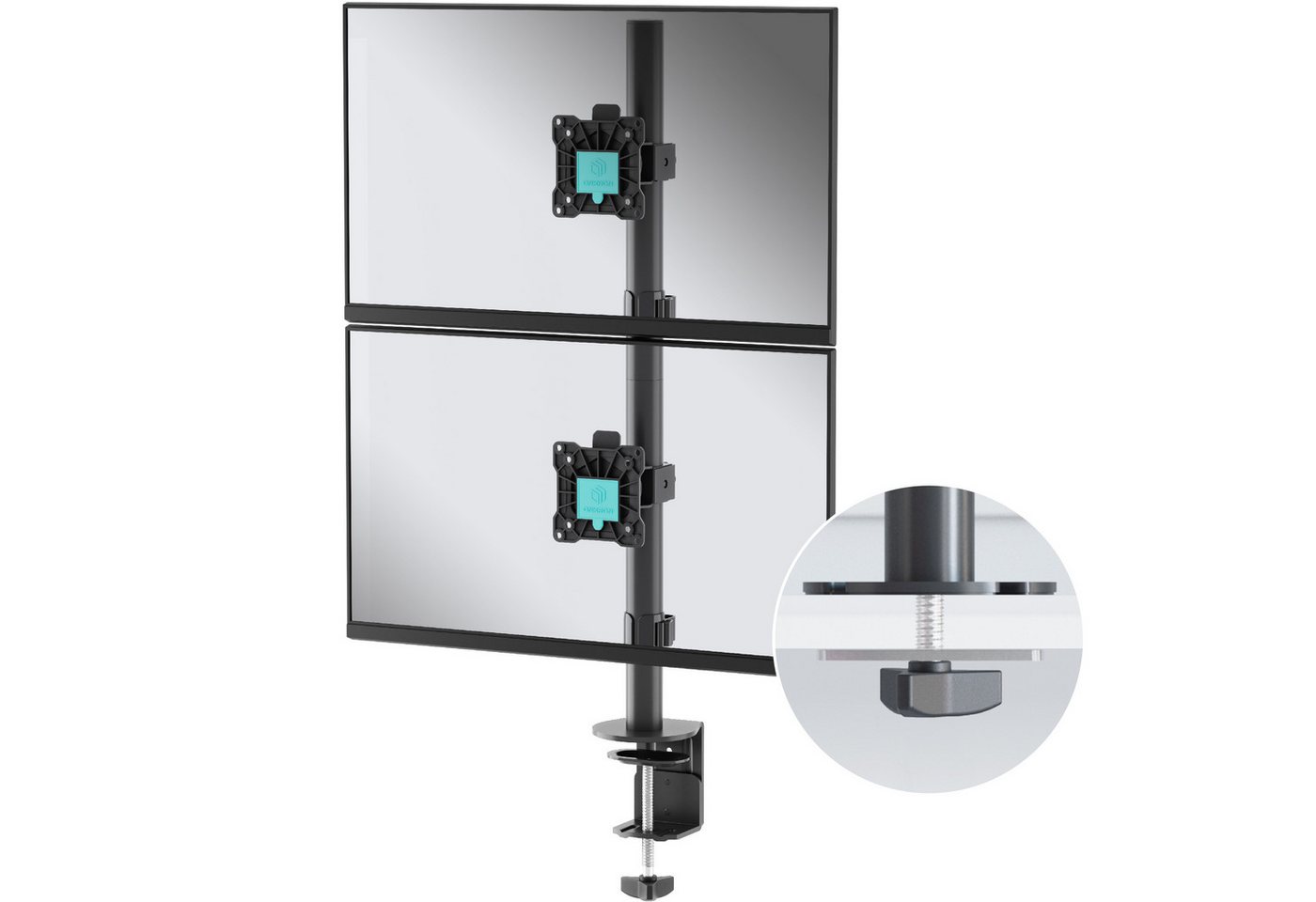 ONKRON Monitor-Halterung 13-32 Zoll, bis 8 kg, VESA 75x75-100x100, (bis 34 Zoll, neigbar, schwenkbar, drehbar, Gasdruckfeder, Kabelmanagement)