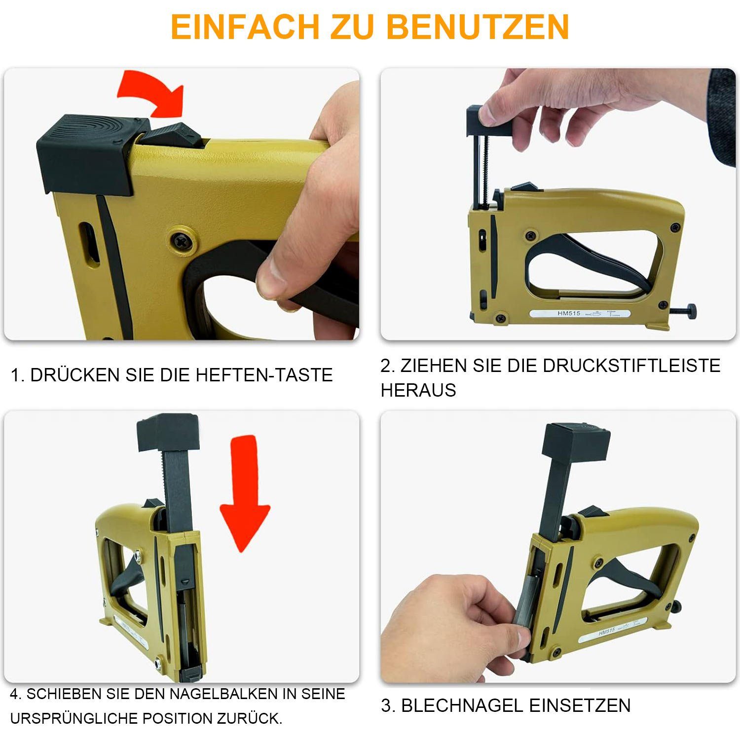 Heftpistole tlg), Handtacker FotorahmenRahmen 1000 mit (1 MAGICSHE Klammern, Nagelpistole