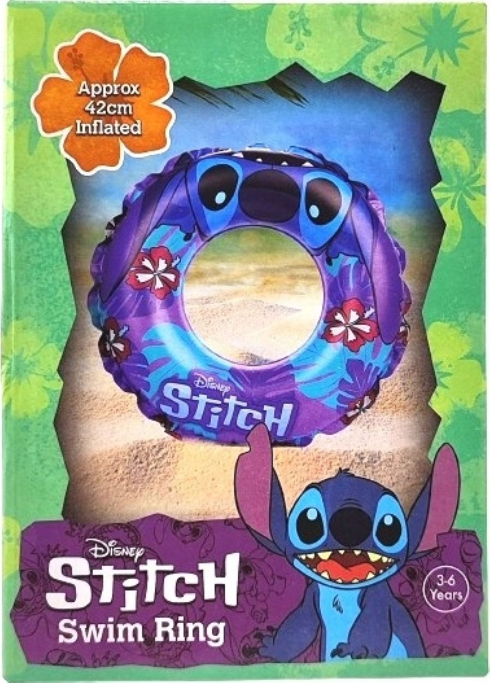 SAMBRO Schwimmreifen Aufblasbarer STITCH-Schwimmreifen 42cm für Kinder