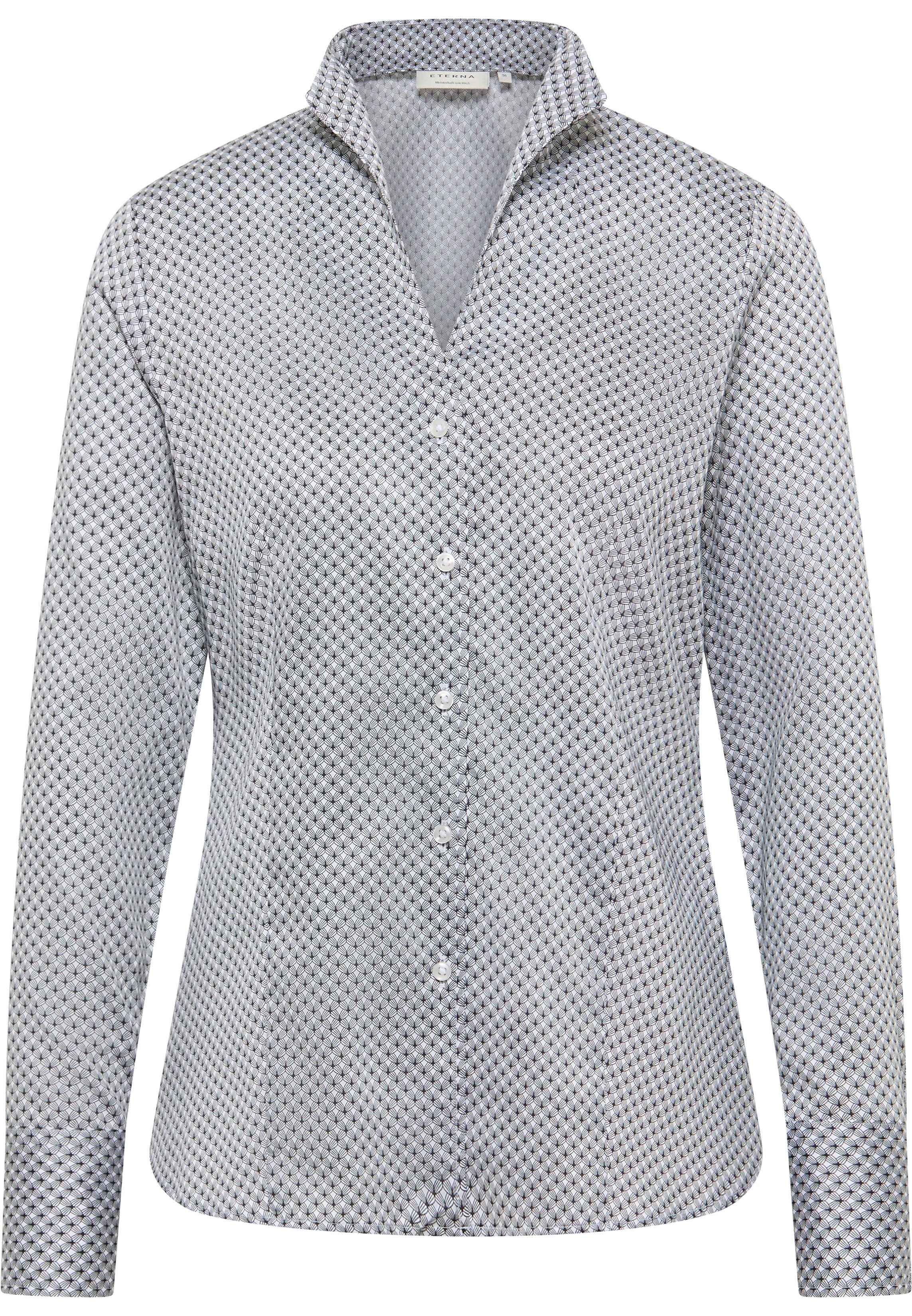 Eterna Blusentop ETERNA REGULAR FIT Langarm Bluse schwarz/weiß print 7757-01-D266