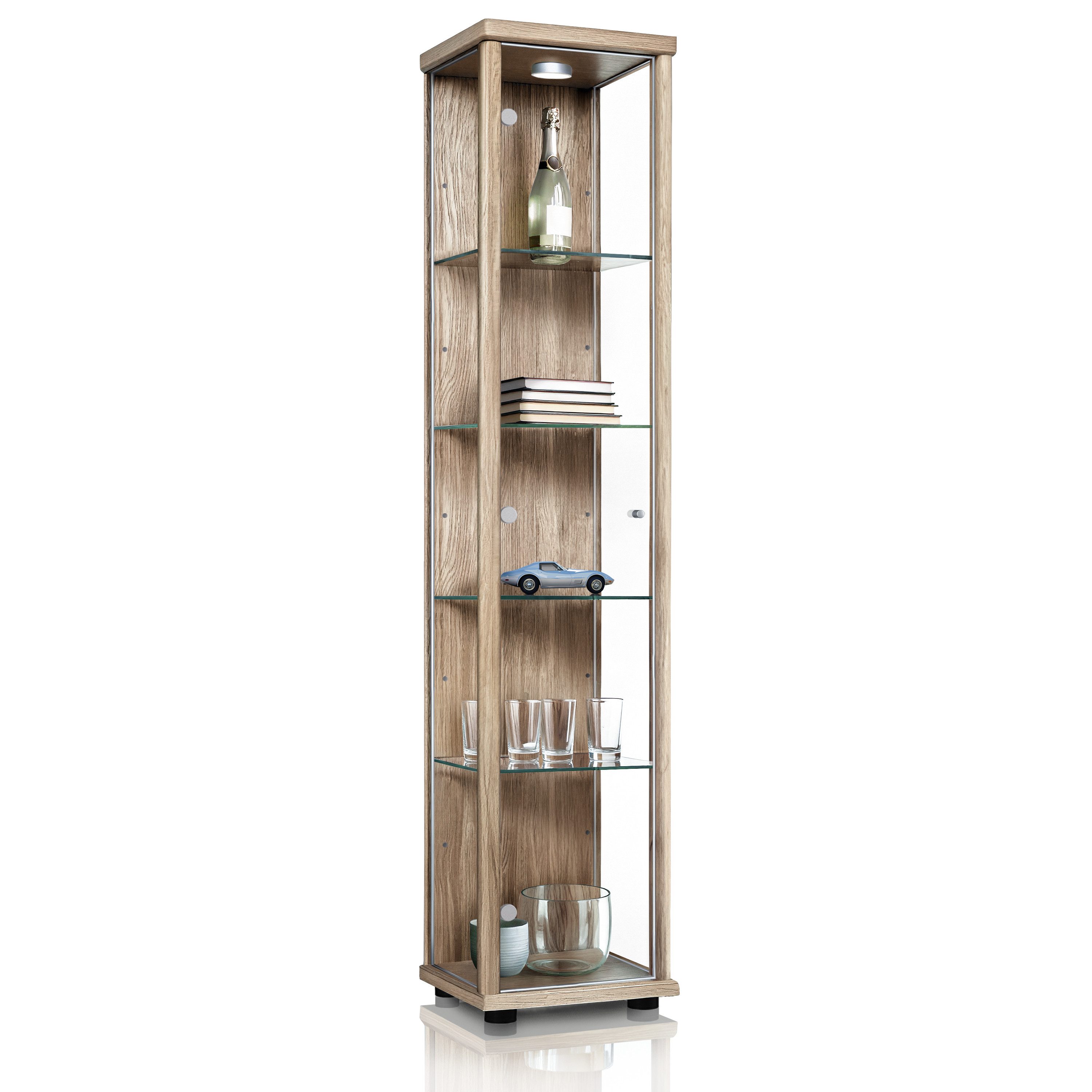 K-Möbel Glasvitrine C1014 (Glasvitrine (176x37x33 cm) günstig online kaufen
