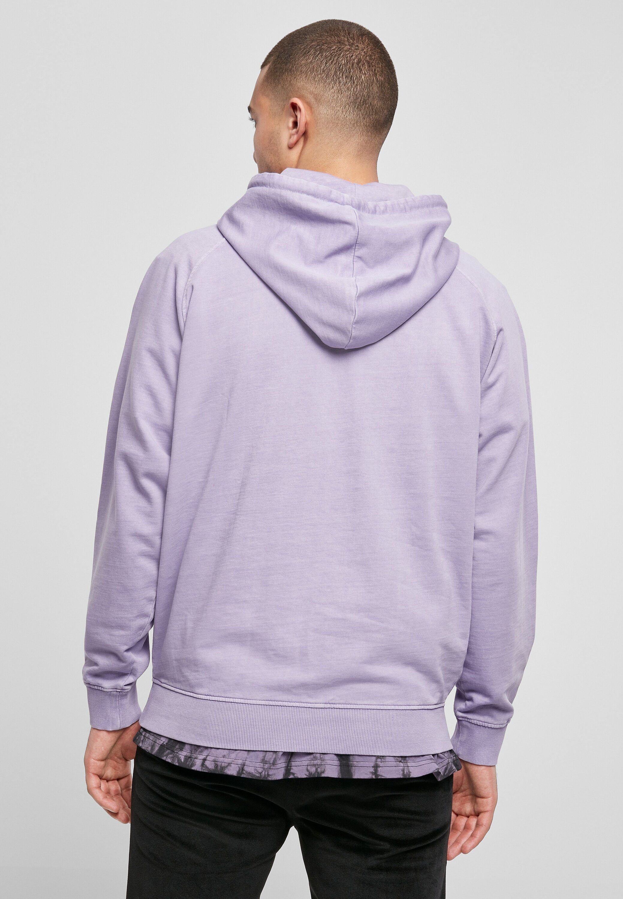 URBAN CLASSICS Sweater Herren Overdyed (1-tlg) lavender Hoody