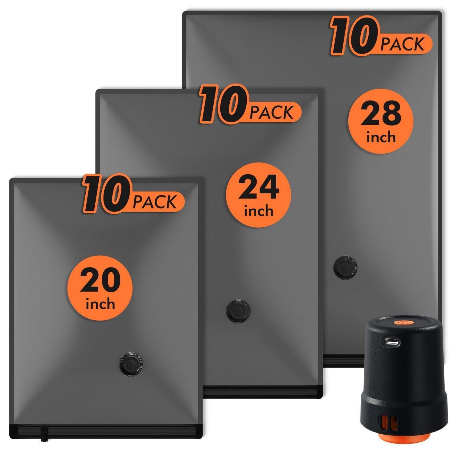 LuxusKollektion Vakuumierbeutel Vakuumbeutel Set mit Pumpe 30er Pack