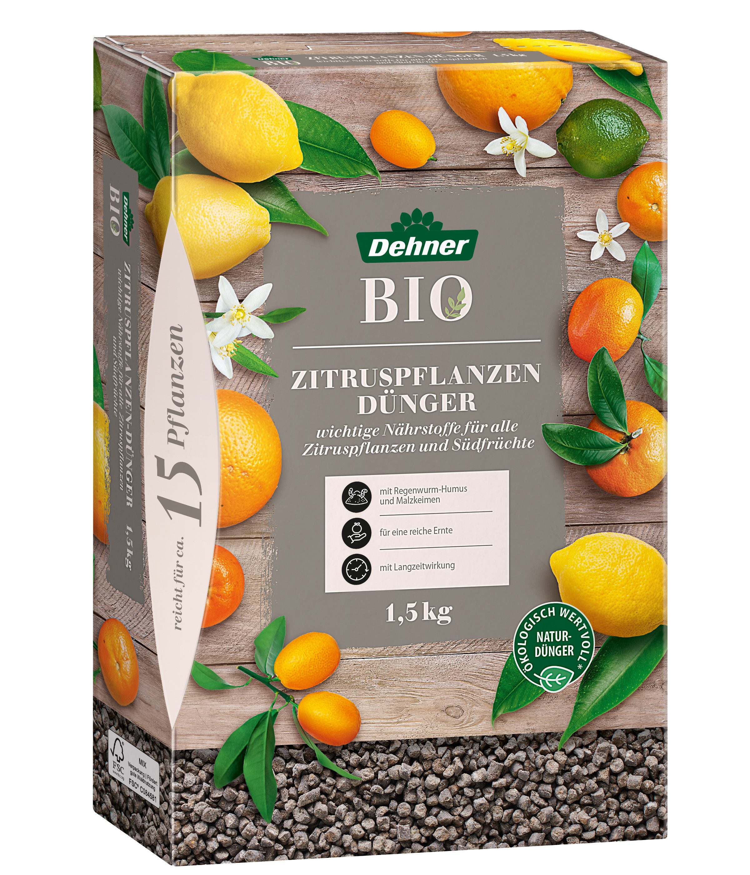 Dehner Gartendünger Bio Zitruspflanzendünger, hochwertiger NPK-Dünger, 1.5 günstig online kaufen