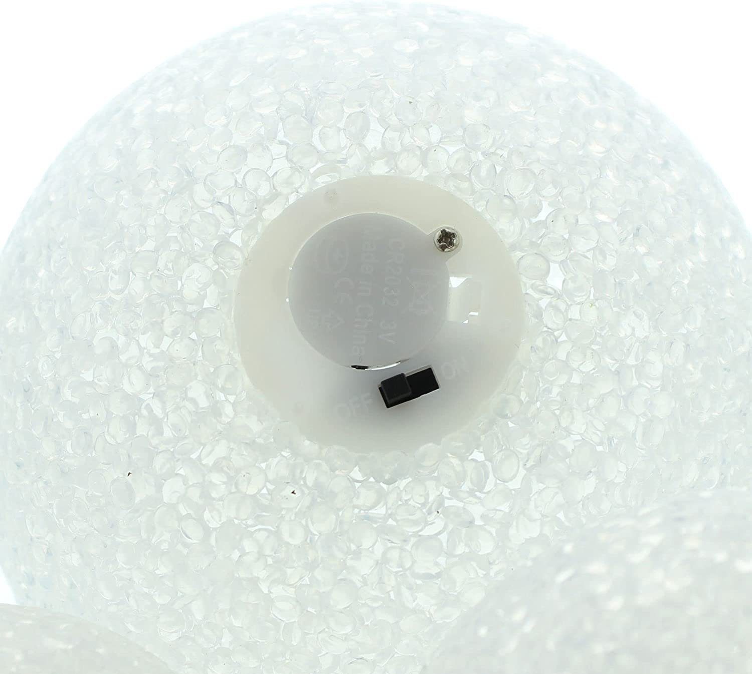 Dekoleidenschaft Warmweiß, + Kugellampen "Schneeball" 10 Set LED Dekoleuchten, 7 cm + Batterie-betrieben, 3er Leuchtkugeln, Ø Kugelleuchte 12