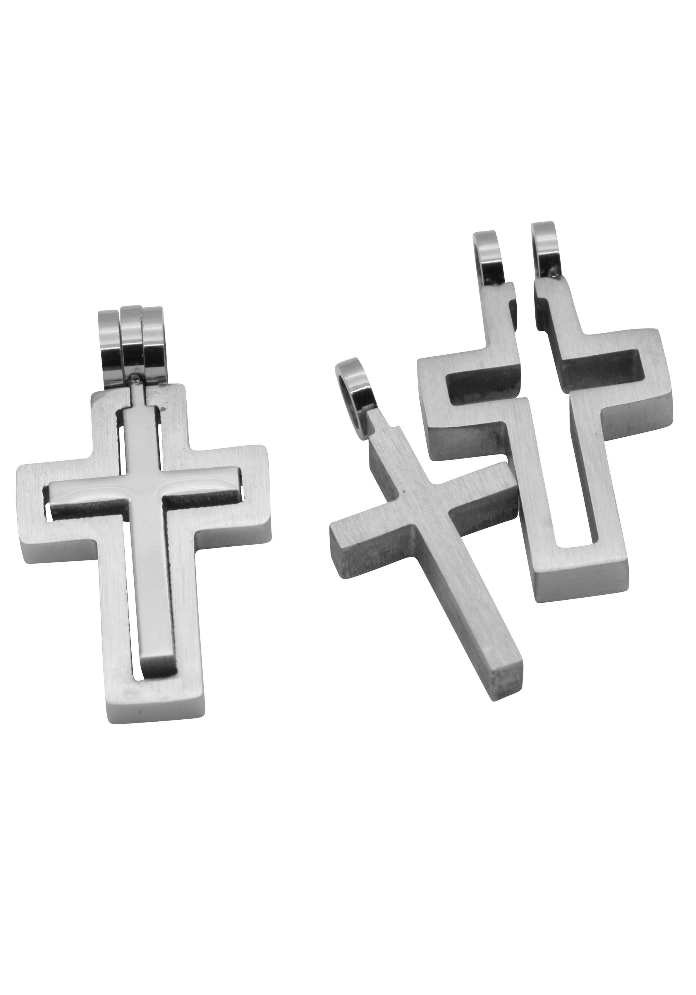 Firetti Anhänger Set Multipack Schmuck Geschenk Kettenanhänger Kreuz unisex (Set, 2-tlg), zu Hoodie, Kleid, Shirt, Jeans, Sneaker! Anlass Geburtstag Weihnachten | Kettenanhänger