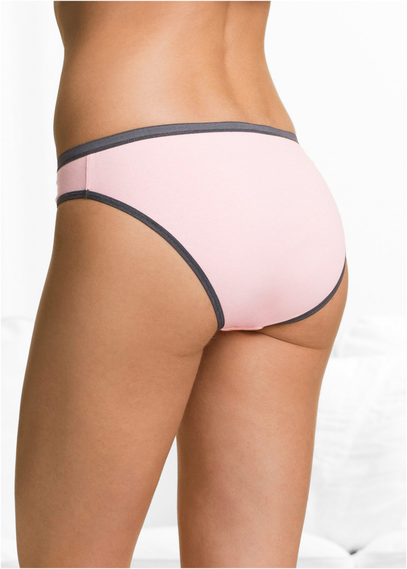 bonprix Slip (Packung, 5-St) mit dekorativen Bündchen in Kontrastfarbe, weiche Materialqualität