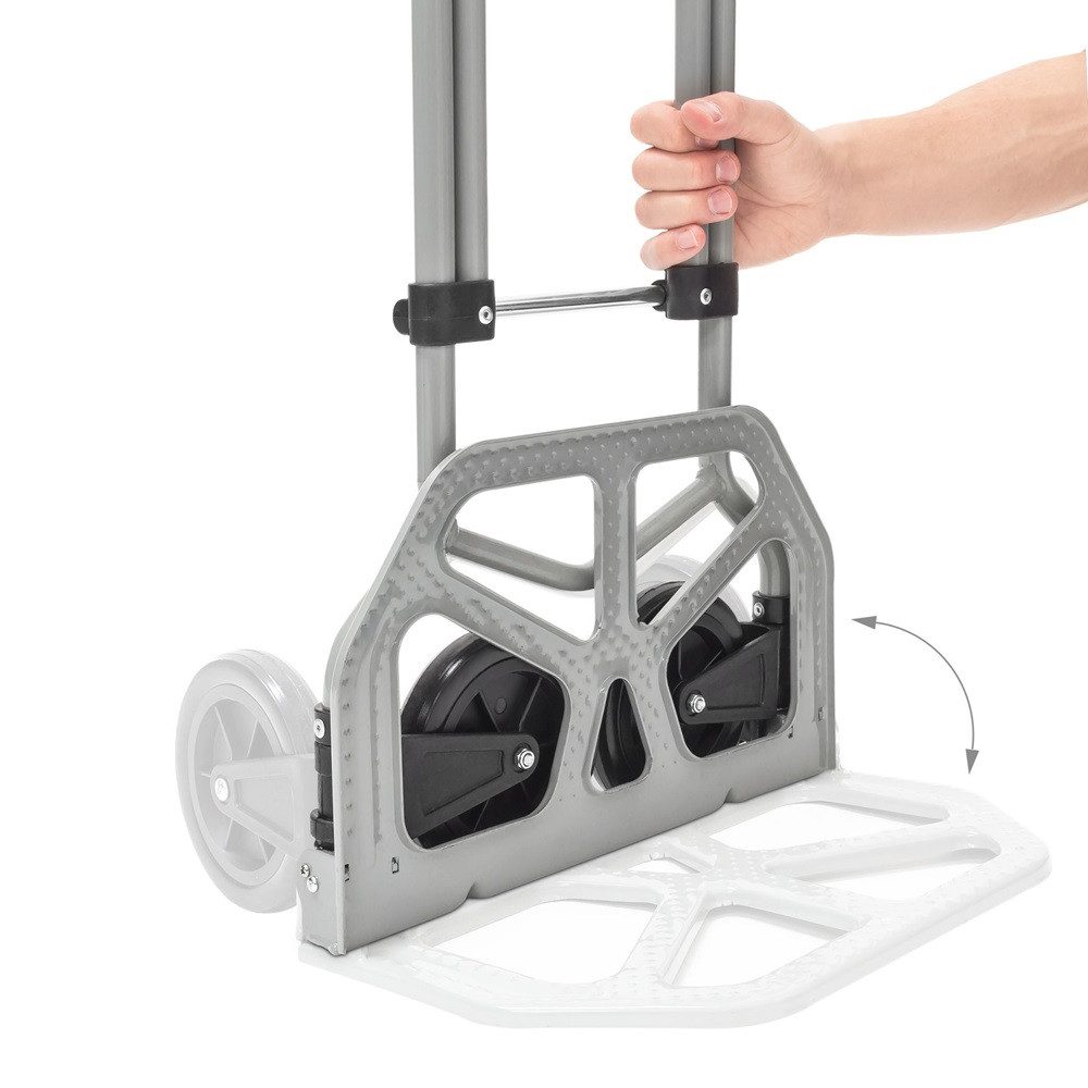 relaxdays 1 Folding Hand Truck, Transport Trolley up to 60kg, Quickly Assembles & Folds Down