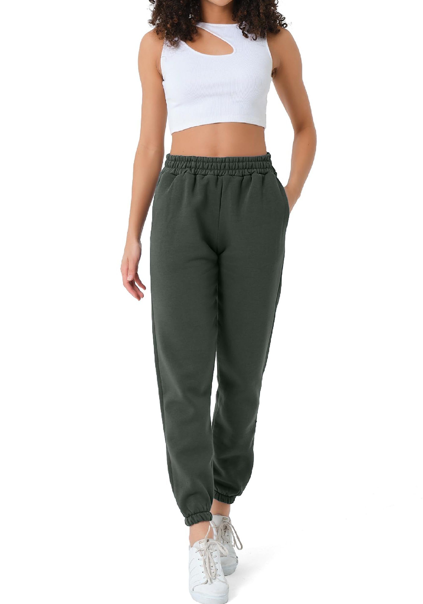 Smith & Solo Jogginghose Jogginghose Damen Winter, Sporthose Premium Sweathose (1-tlg) Baumwolle