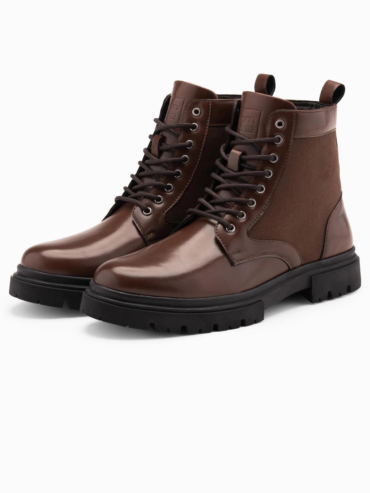 OMBRE Herren-Trapperstiefel mit hohem Schaft aus kombinierten Materialien S günstig online kaufen