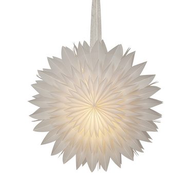 MARELIDA LED Stern Papierstern Eisblume Weihnachtsstern Faltstern 50cm Leuchtstern weiß