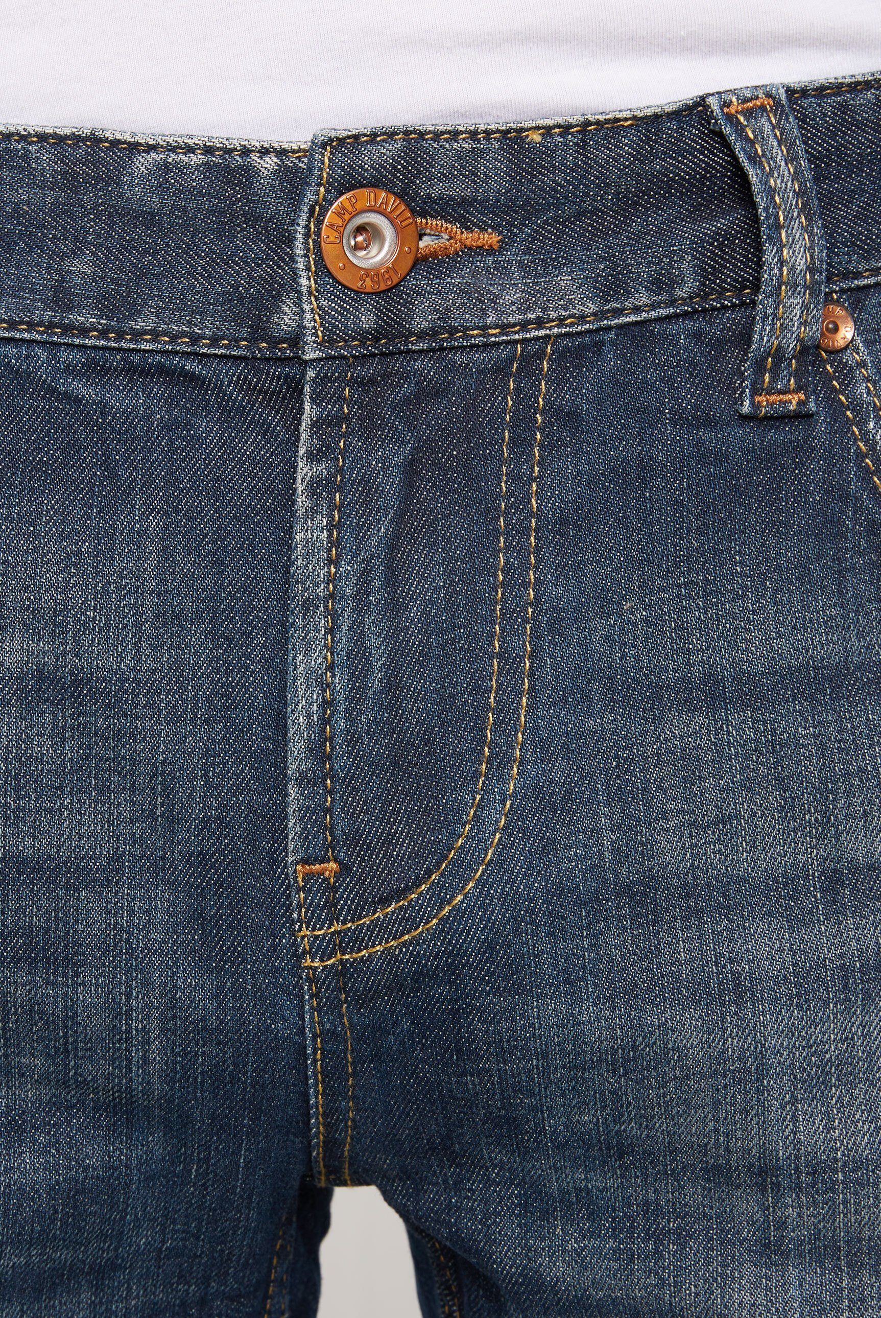 Leibhöhe Regular-fit-Jeans niedriger CAMP DAVID mit