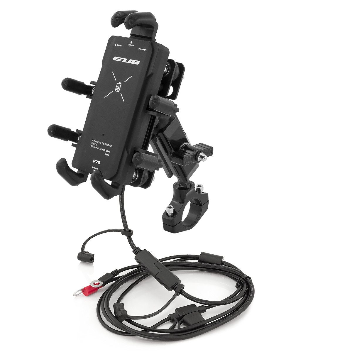 Smartphone-Halterung Motorrad Roller 15W Qi Wireless Handyhalter 4,7-7,2 Zoll Smartphone