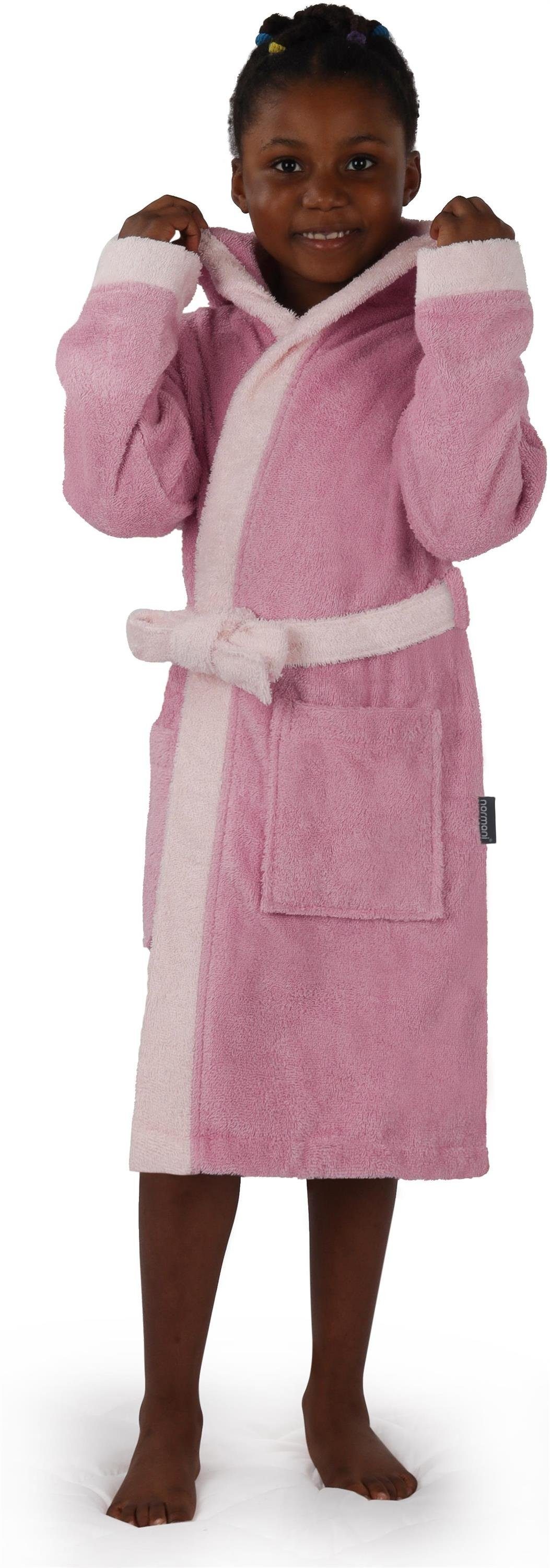 normani Kinderbademantel Kinder Bademantel aus Bio-Baumwolle Elounda, Bio-Baumwolle, Kapuze, Bindegürtel, Kinderbademantel aus weichem und schadtsofffreiem Mate – Bild 3 von 5