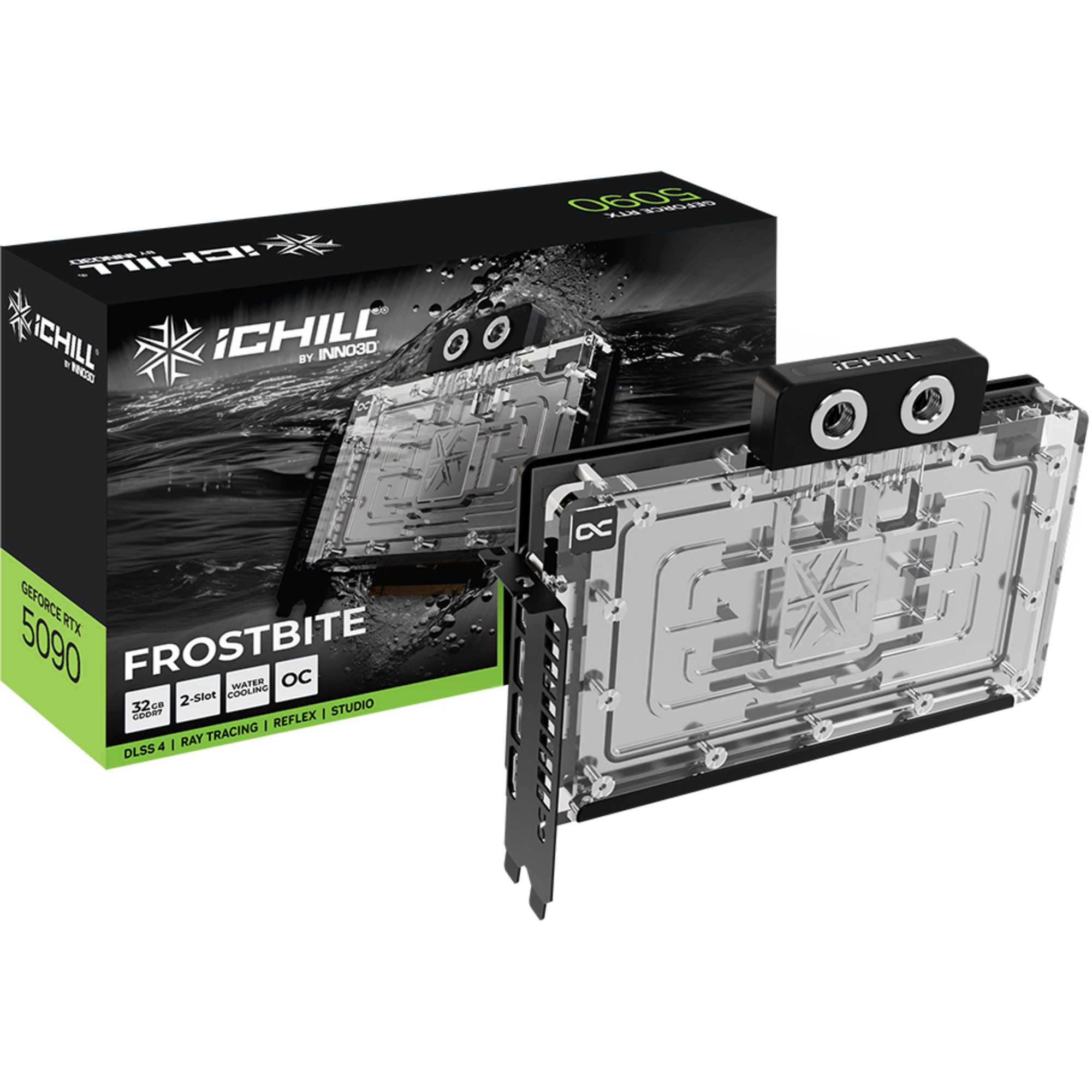 Inno3D INNO3D GeForce RTX 5090 ICHILL Frostbite, Grafikkarte, (DLSS 5, 3x Grafikkarte (32 GB, DLSS 5, 3x DisplayPort, 1x HDMI 2.1)