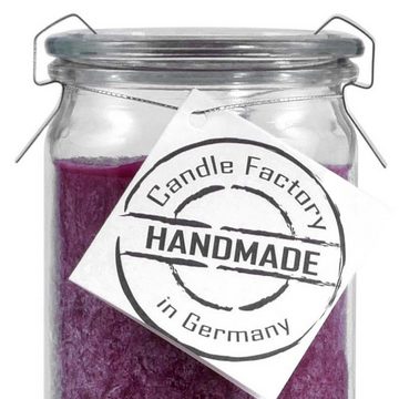 Landshop24 Duftkerze Candle-Factory Duftkerze aus Stearin im Weckglas Mini Jumbo (Duft: "Alpenkräuter), brennt bis zu 70h