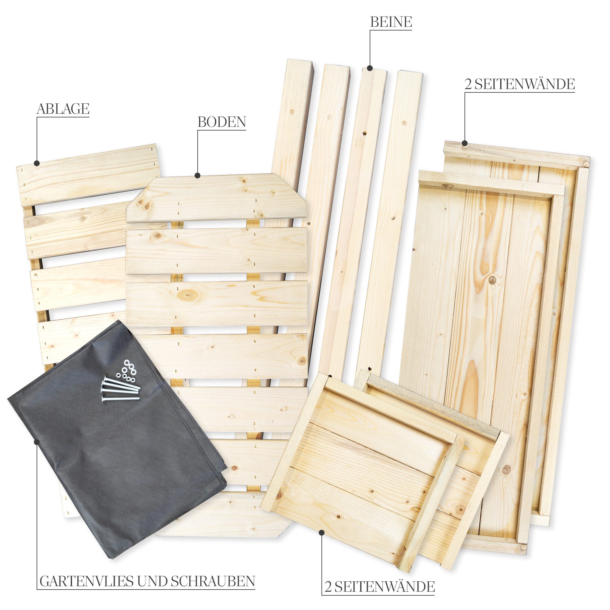 Kistenkolli Altes Land Allzweckkiste Hochbeet L 79x40x79cm Natur