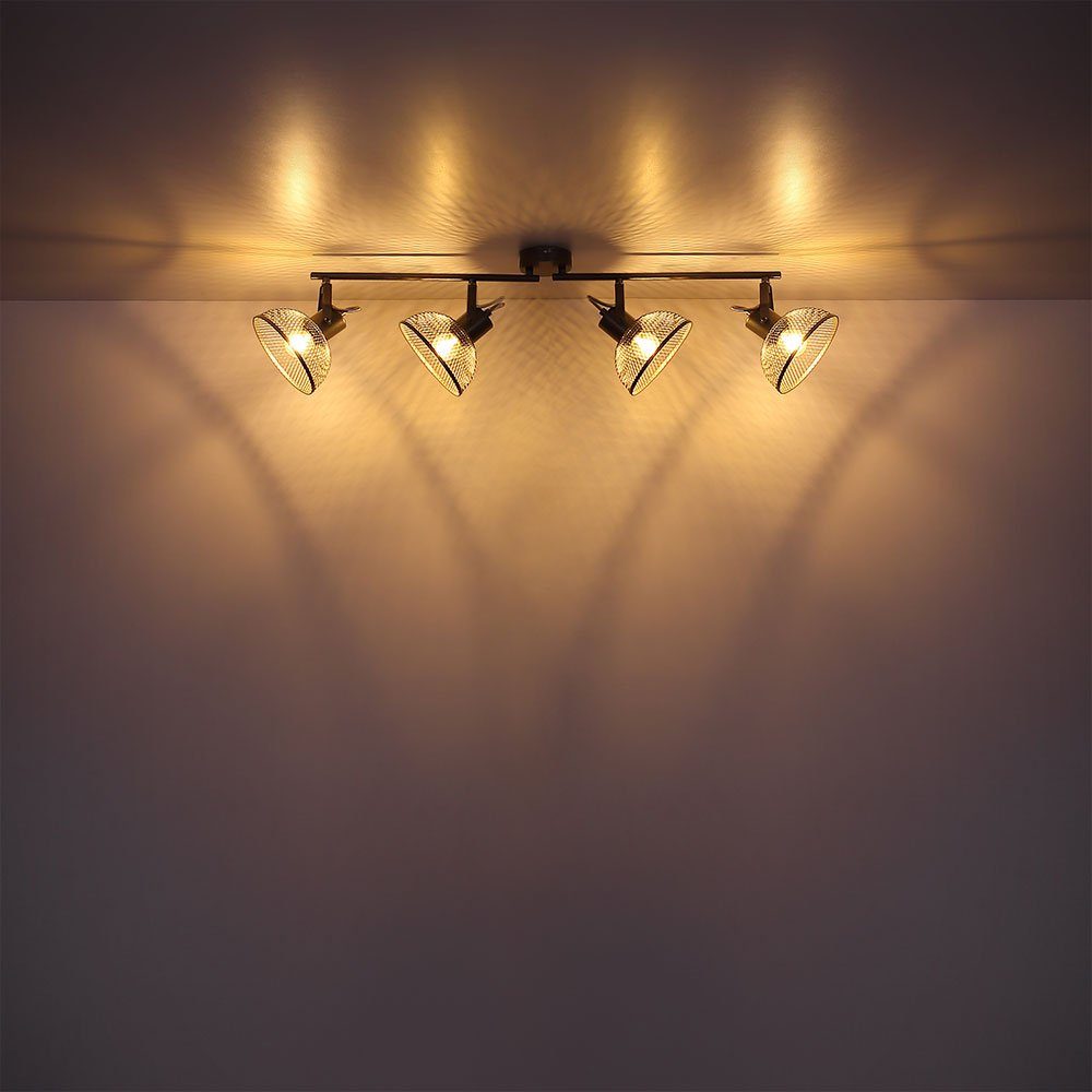 Leuchtmittel Deckenleuchte, Wohn LED Lampe nicht Vintage Zimmer Beleuchtung Ess inklusive, Decken Globo chrom