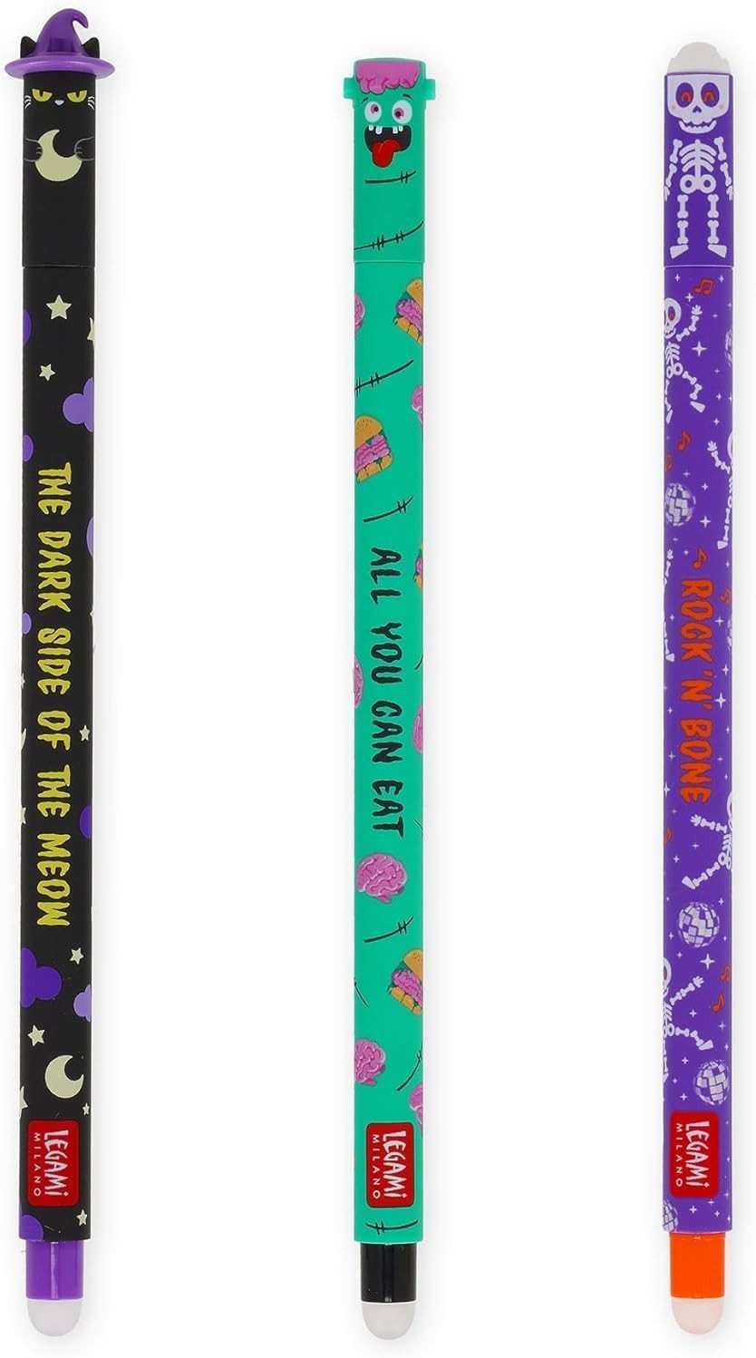 Legami Gelschreiber alloween Sonderedition 2025 radierbare Gelstifte 3er Set
