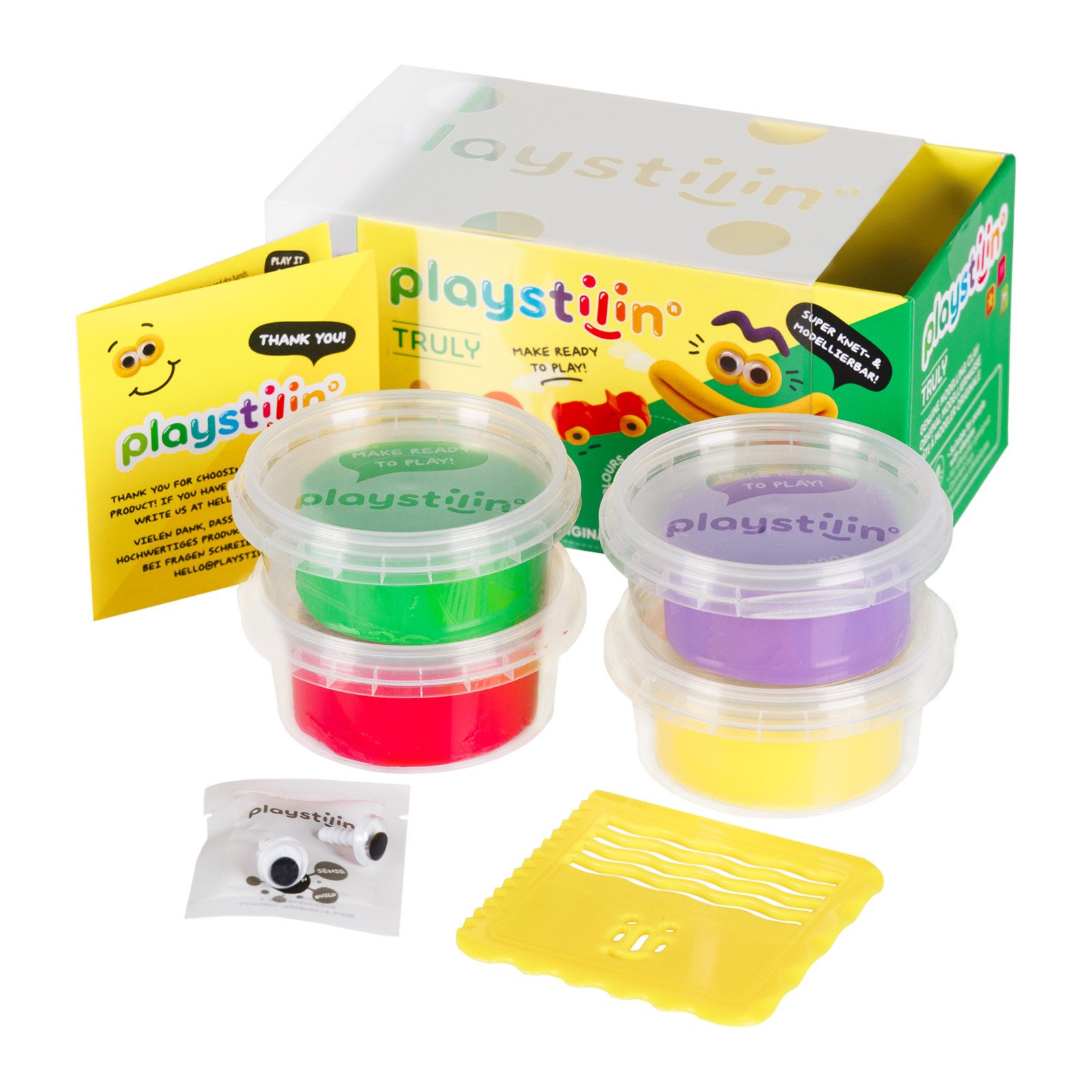 Playstilin® Knetform-Set TRULY (Knetset, 1-tlg., mit Kulleraugen und Modellierwerkzeug), Original Spielknete, nicht austrocknend