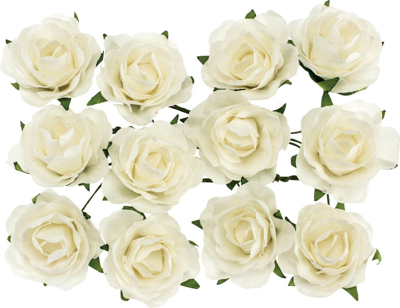 Kunstblume Röschen weiß mit Draht 30 mm 12 Stück, Glorex günstig online kaufen