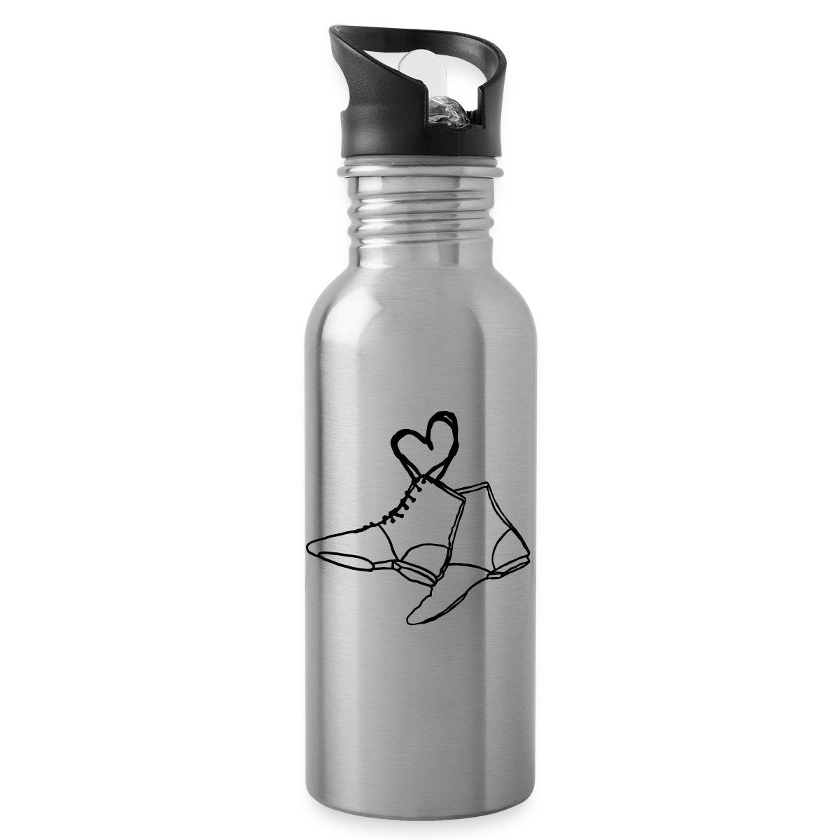 Spreadshirt Trinkflasche Tanzmariechen Gardestiefel Herz Gardetanz Wasserflasche mit Strohhalm
